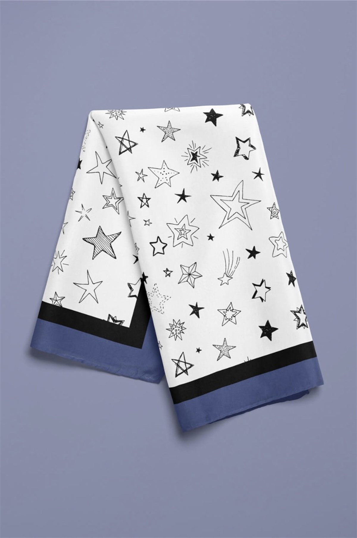 Violla E9 Kadın Yıldız Desenli 50x50 Bandana HYL DG01117-22