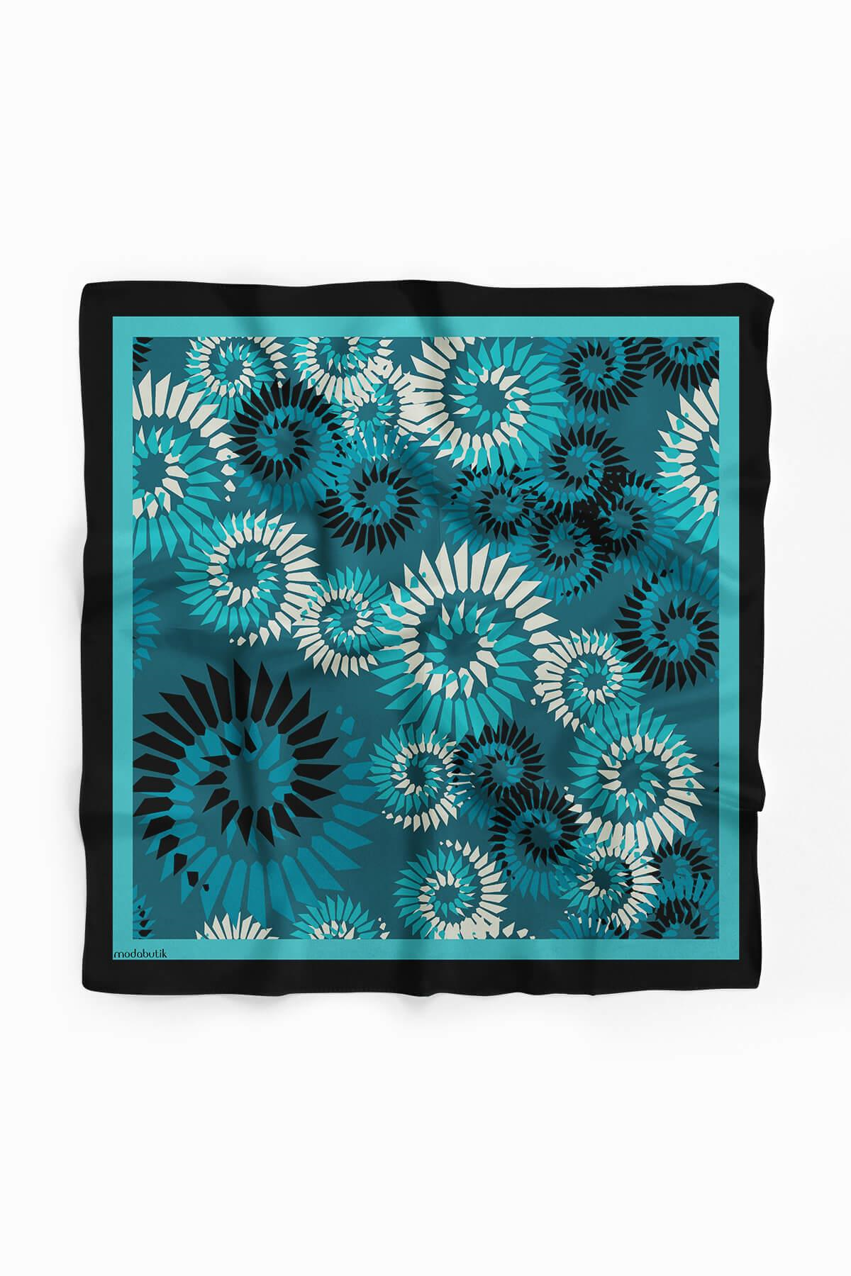 F63 Kadın Yakamoz Desenli 50x50 Bandana HYL DG0846-22