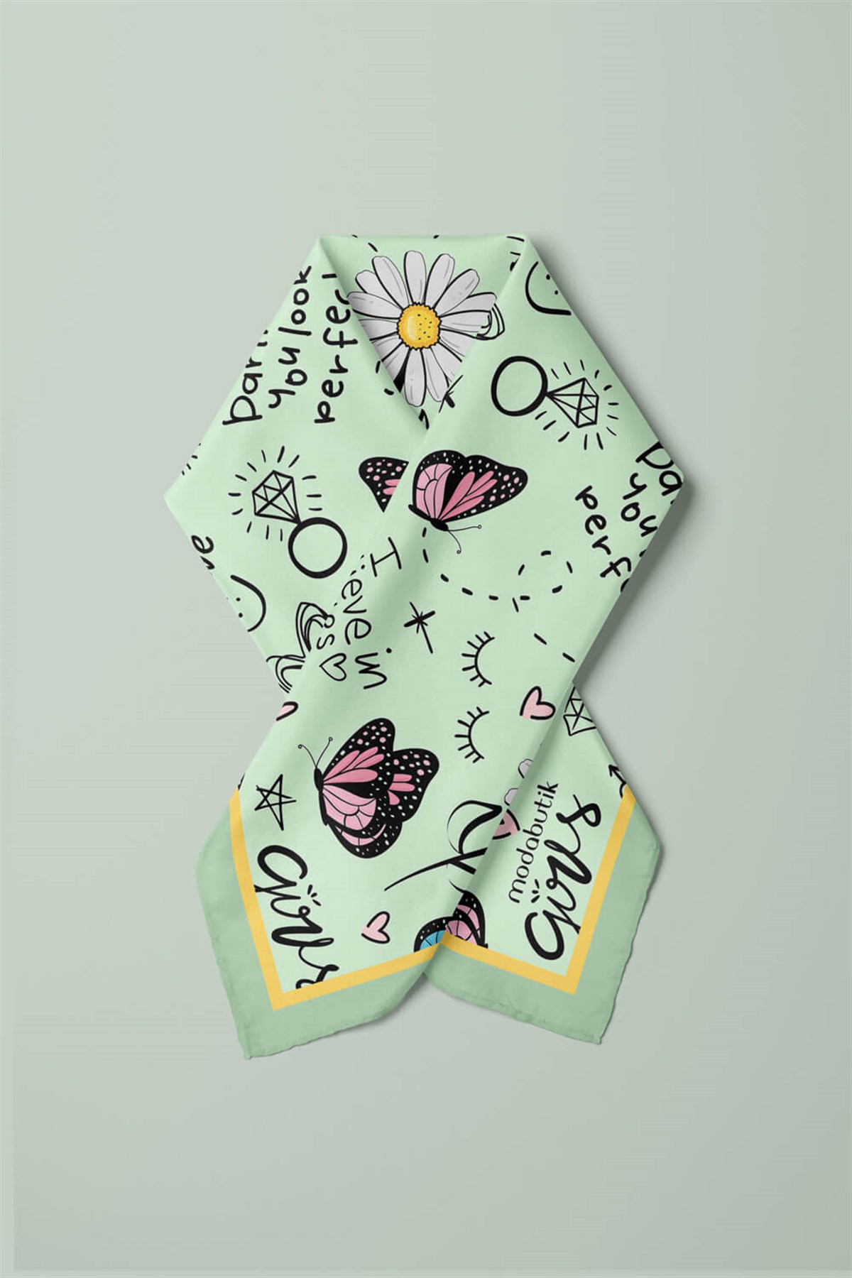Z1 Violla Kelebek Desenli Bandana