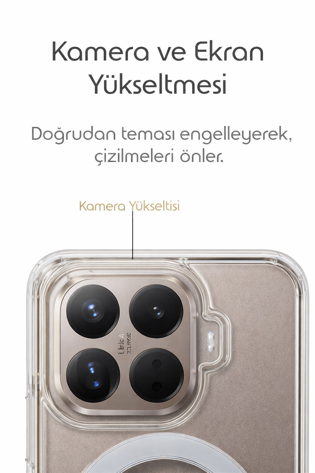 mi 15 T Pro Uyumlu Kamera Korumalı Magsafe Wireless Şarj Özellikli Lüks Şeffaf Silikon Telefon Kılıfı