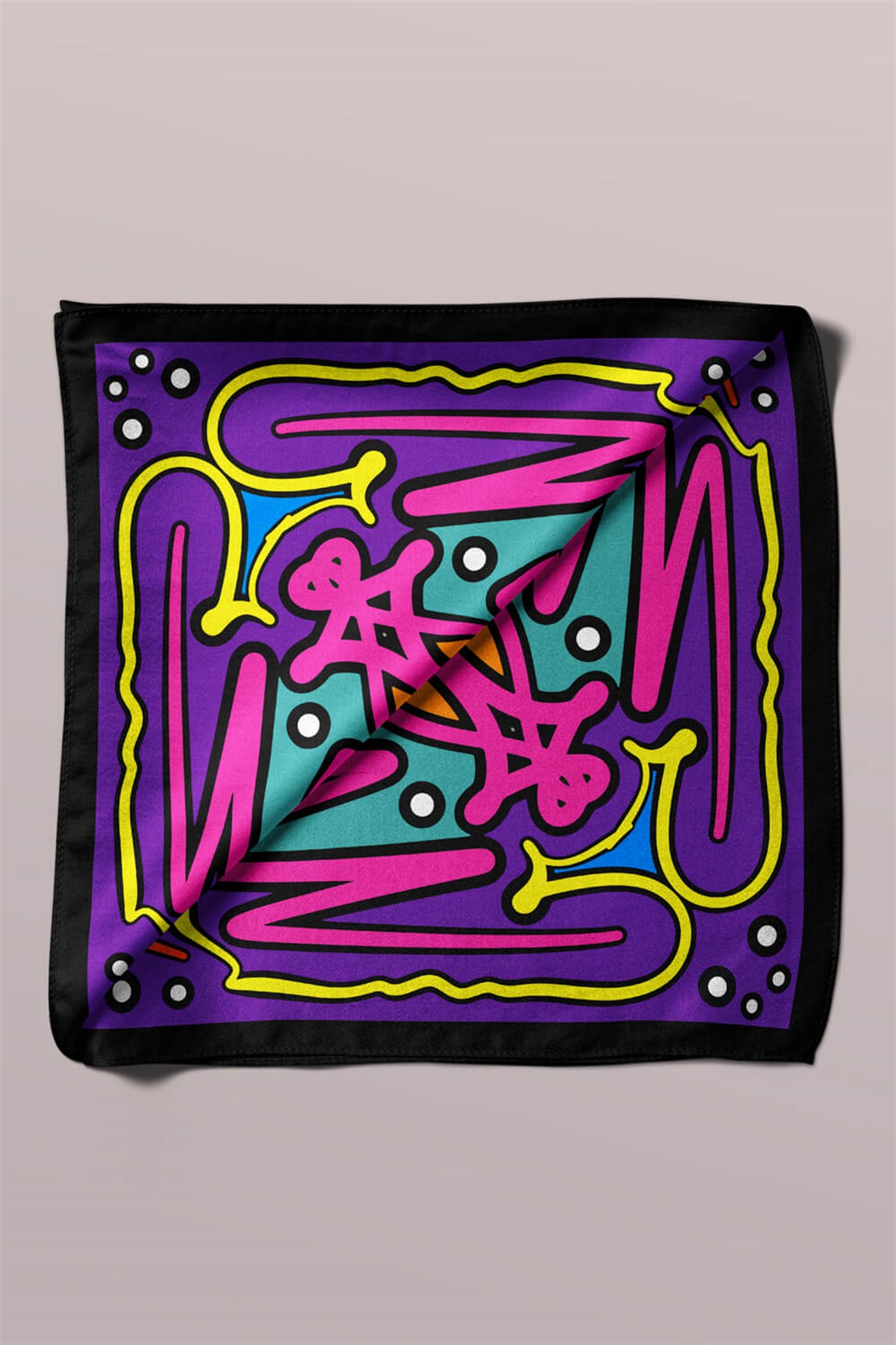 A35 Violla Geometrik Desenli Bandana