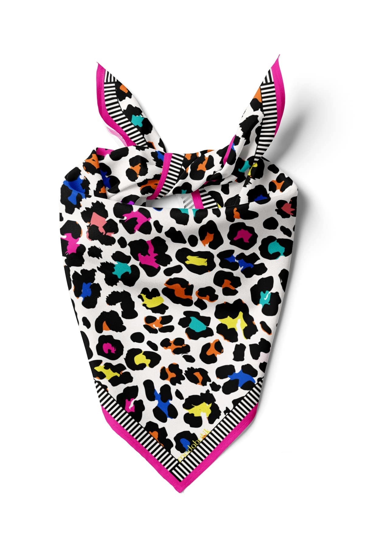 B42 Violla Renkli Leopar Desenli Bandana
