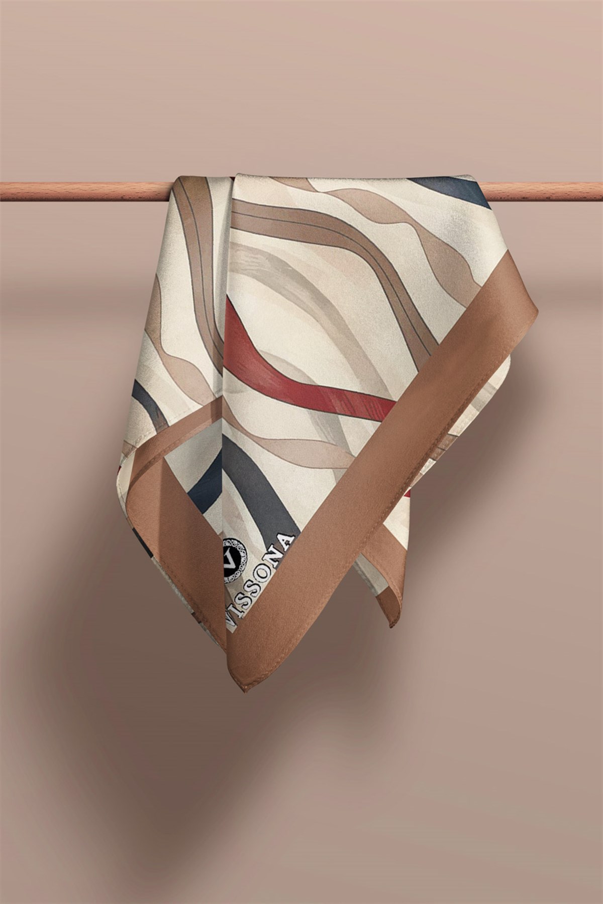 I81 %100 İpek Geometrik Desenli Kadın Fular