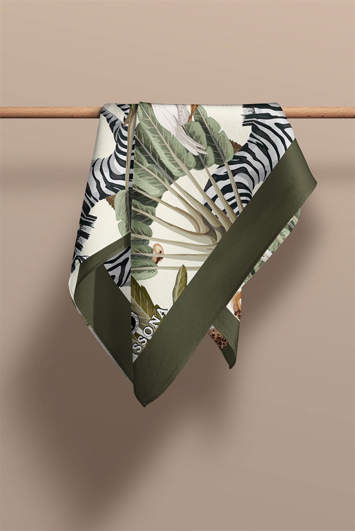 I82 %100 İpek Safari Desenli Kadın Fular