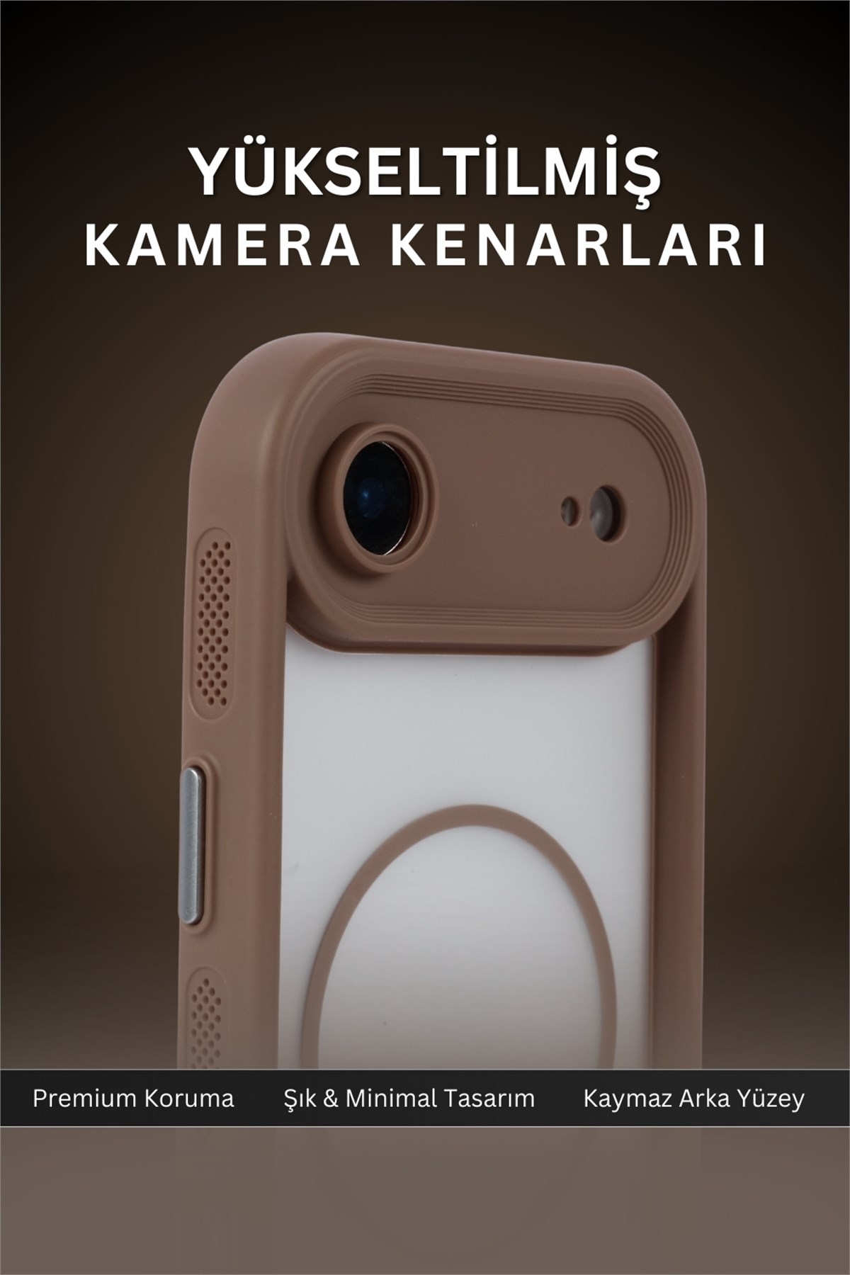 iPhone Air Kılıf – Kamera Korumalı – MagSafe Uyumlu – Haki Renk – Mat Silikon Telefon Kılıfı