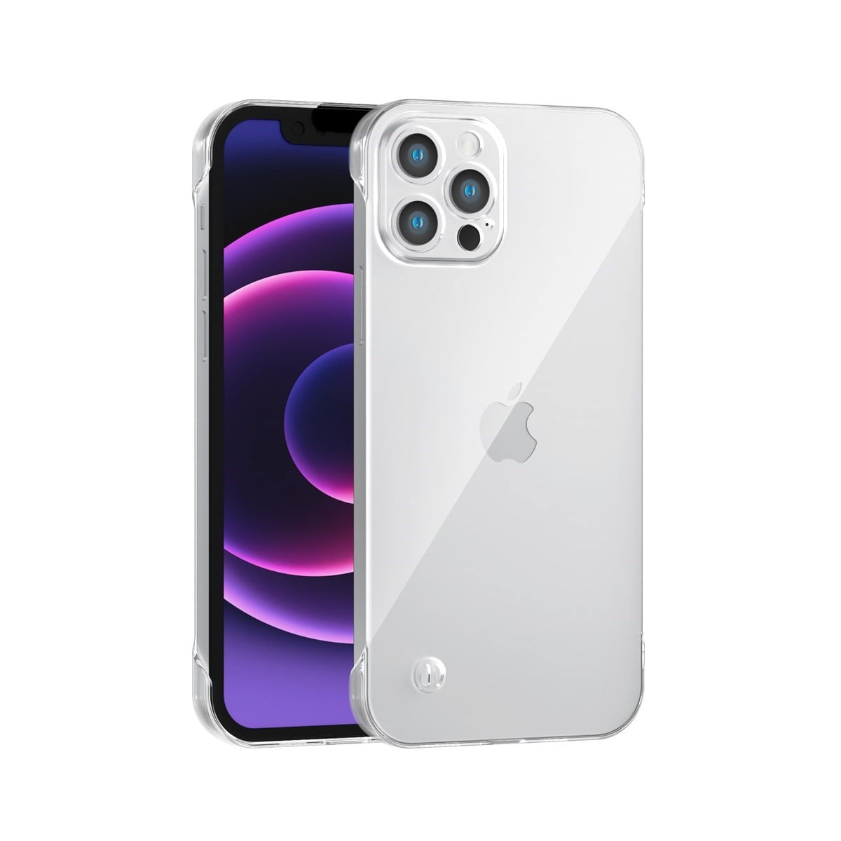 iPhone 12 Pro Max Uyumlu Kamera Korumalı Yanları Açık Sararmaz Sert Mika Şeffaf Kılıf