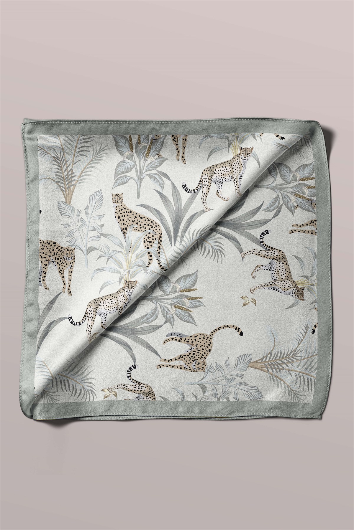 F110 Violla Leopar Hayvanı Desenli Bandana