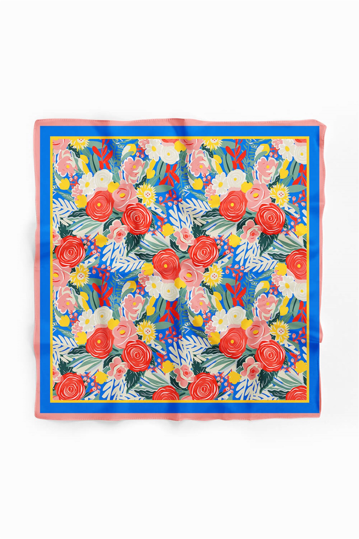Vissona Gül Desenli İpek Bandana