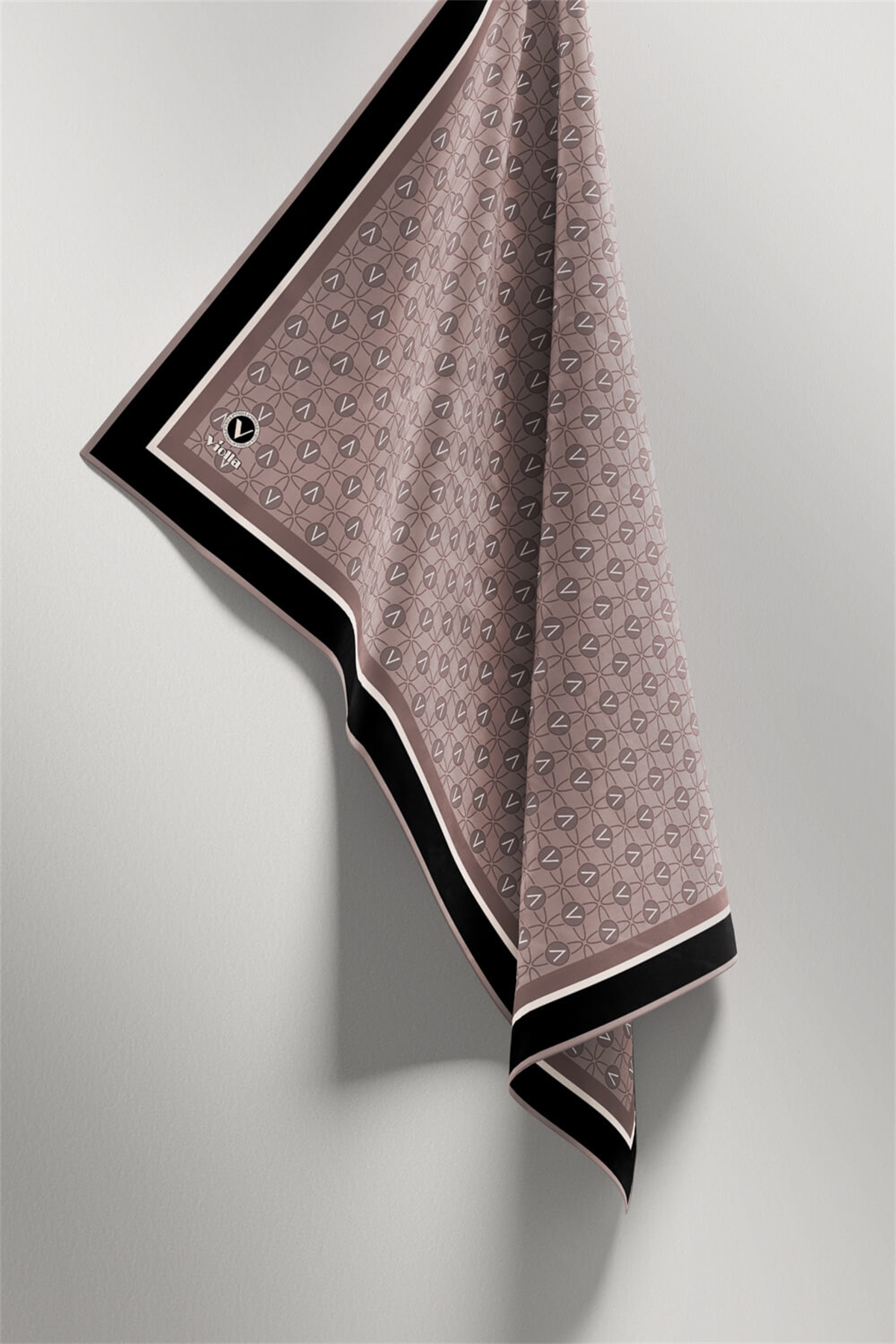 Twill V Desenli Taş Renkli 90x90 Eşarp (İpek İçermez) Dikim Şekli : El Dikişi
