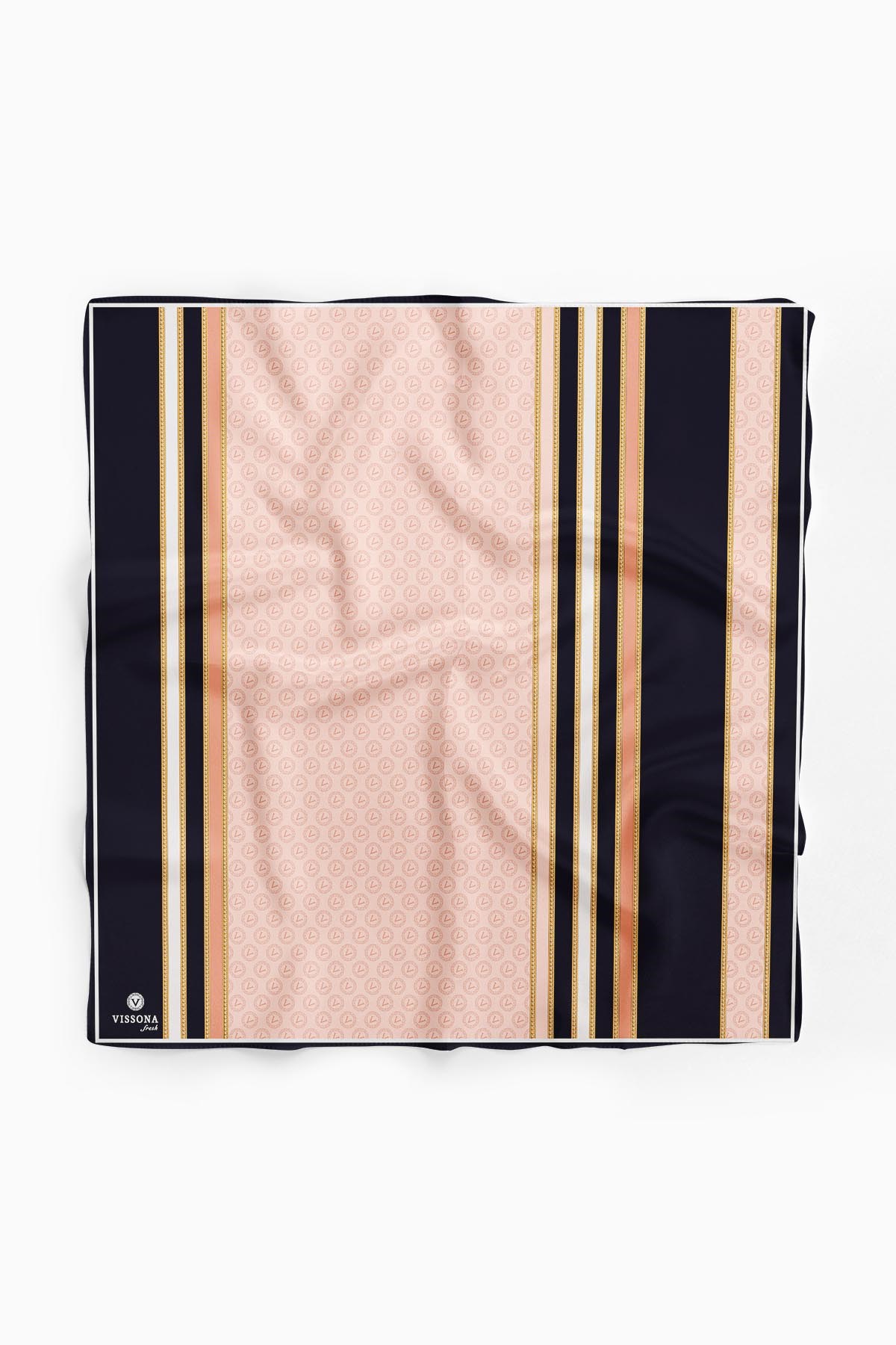 %100 İpek Kadın Desenli Bandana 80x80