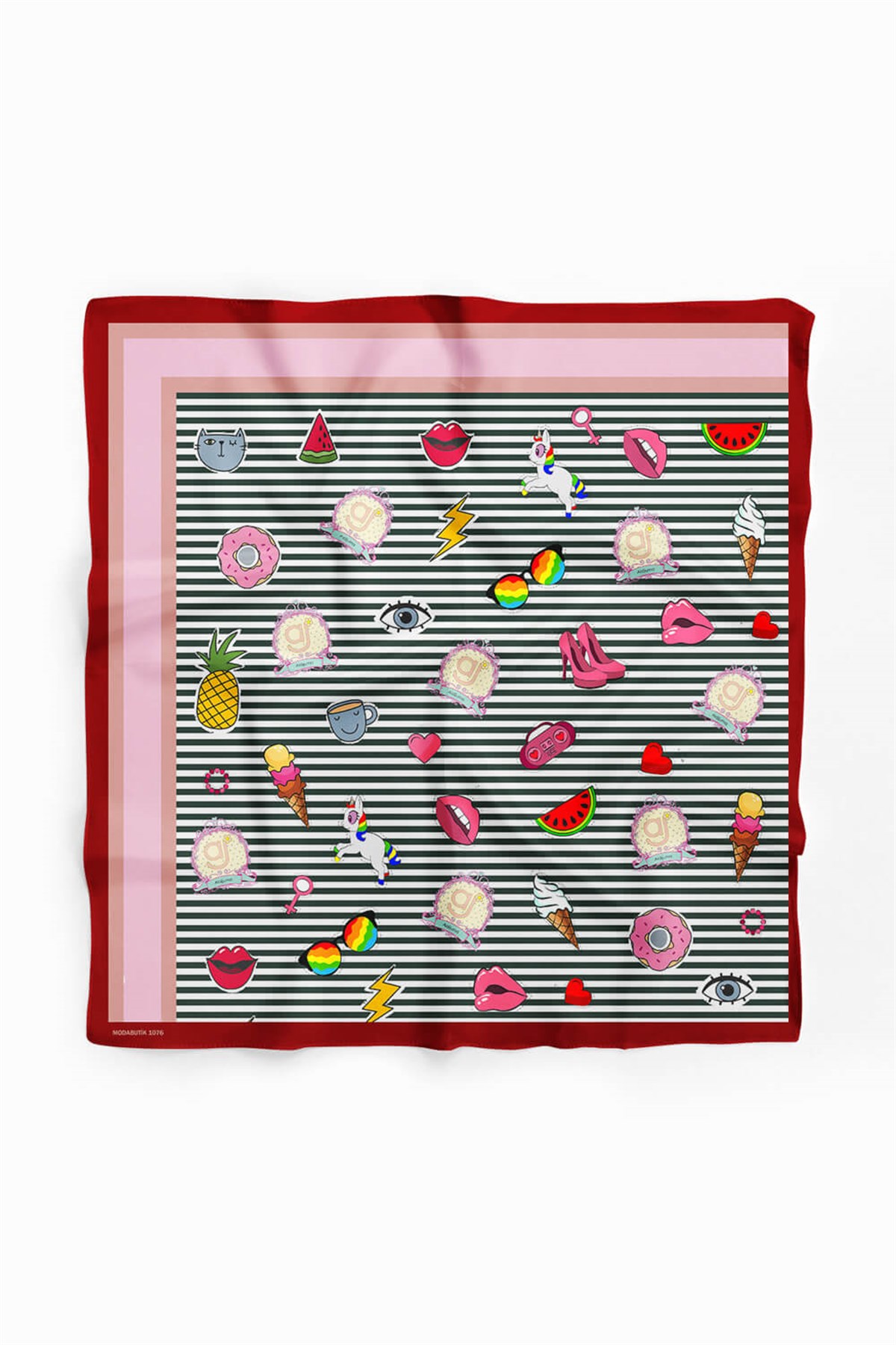 Violla B98 Kadın Unicorn Desenli 50x50 Bandana HYL DG01076-22