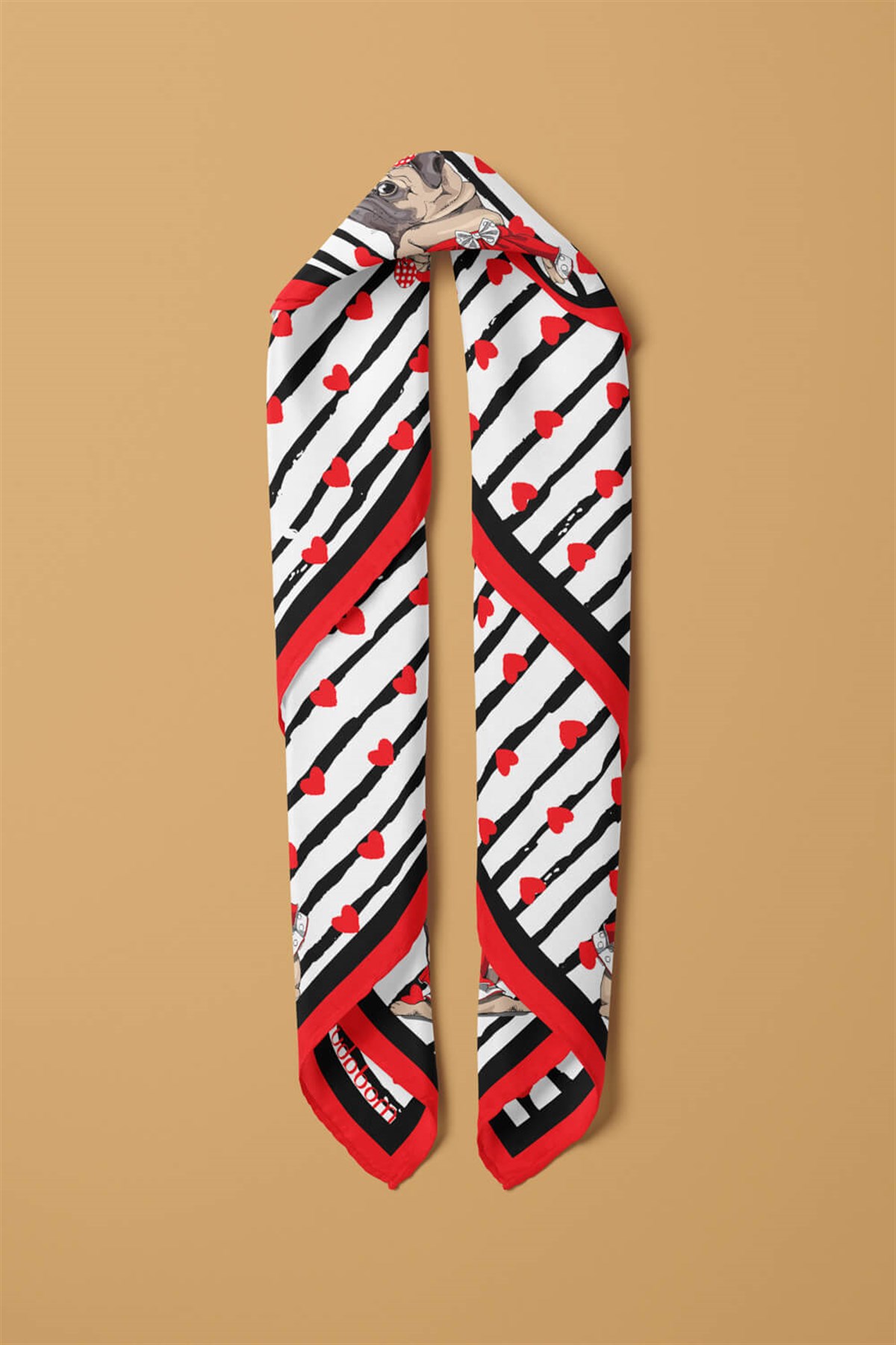 F108 Violla Pug Desenli Bandana