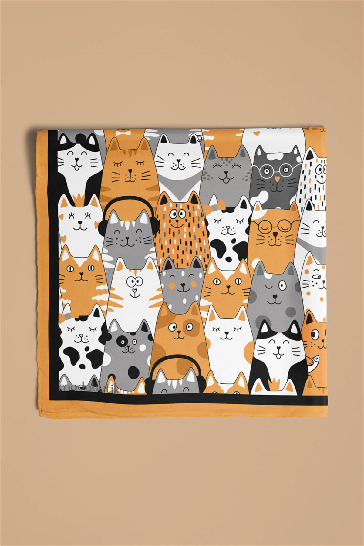 Modabutik Kedi Desenli Bandana