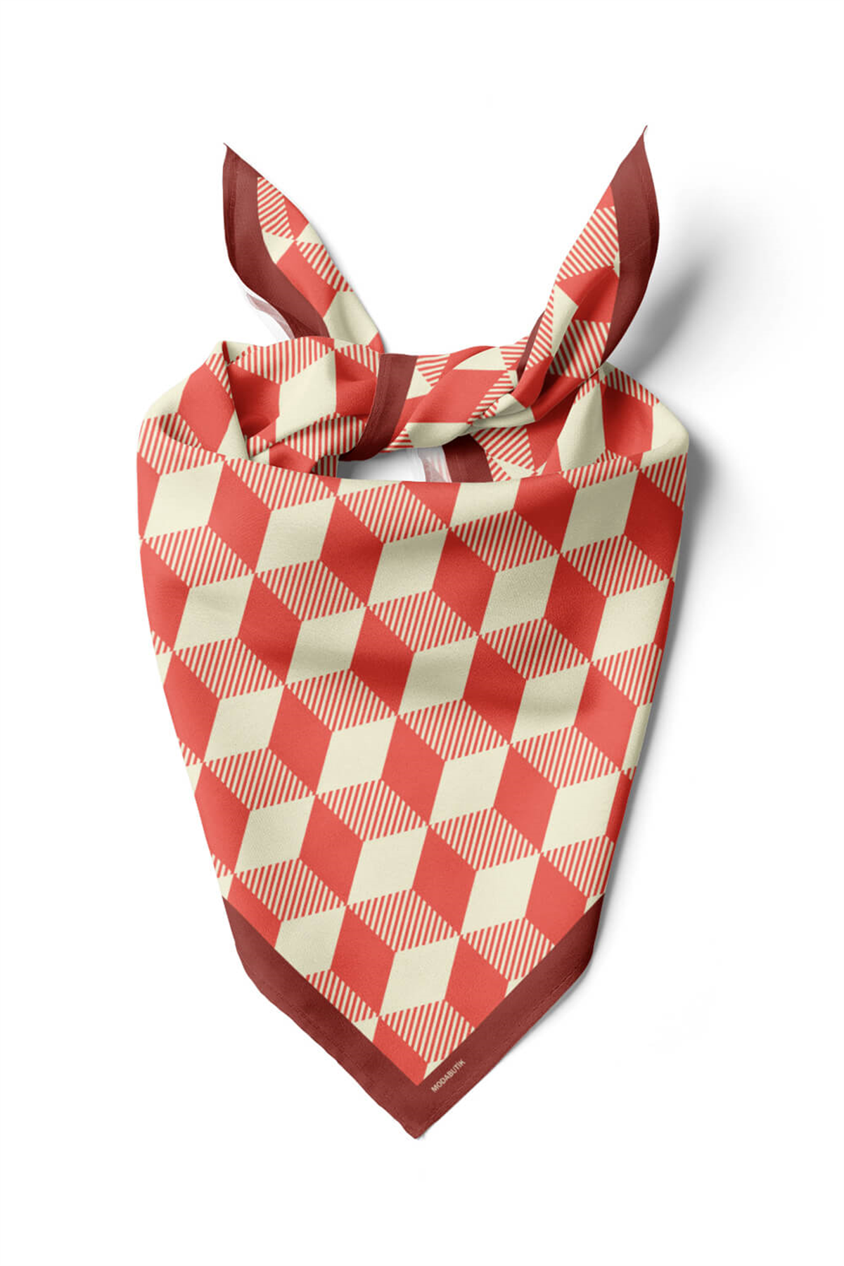 V44 Kadın Geometric Desenli Bandana 50x50 DG0123-22