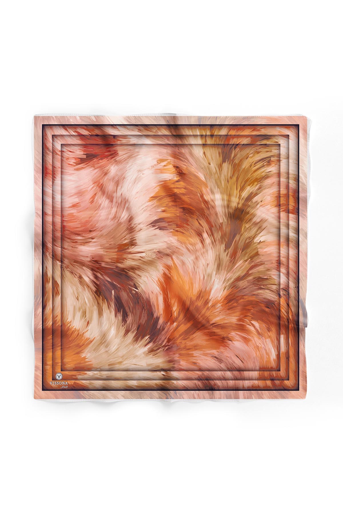 %100 İpek Kadın Desenli Bandana 80x80