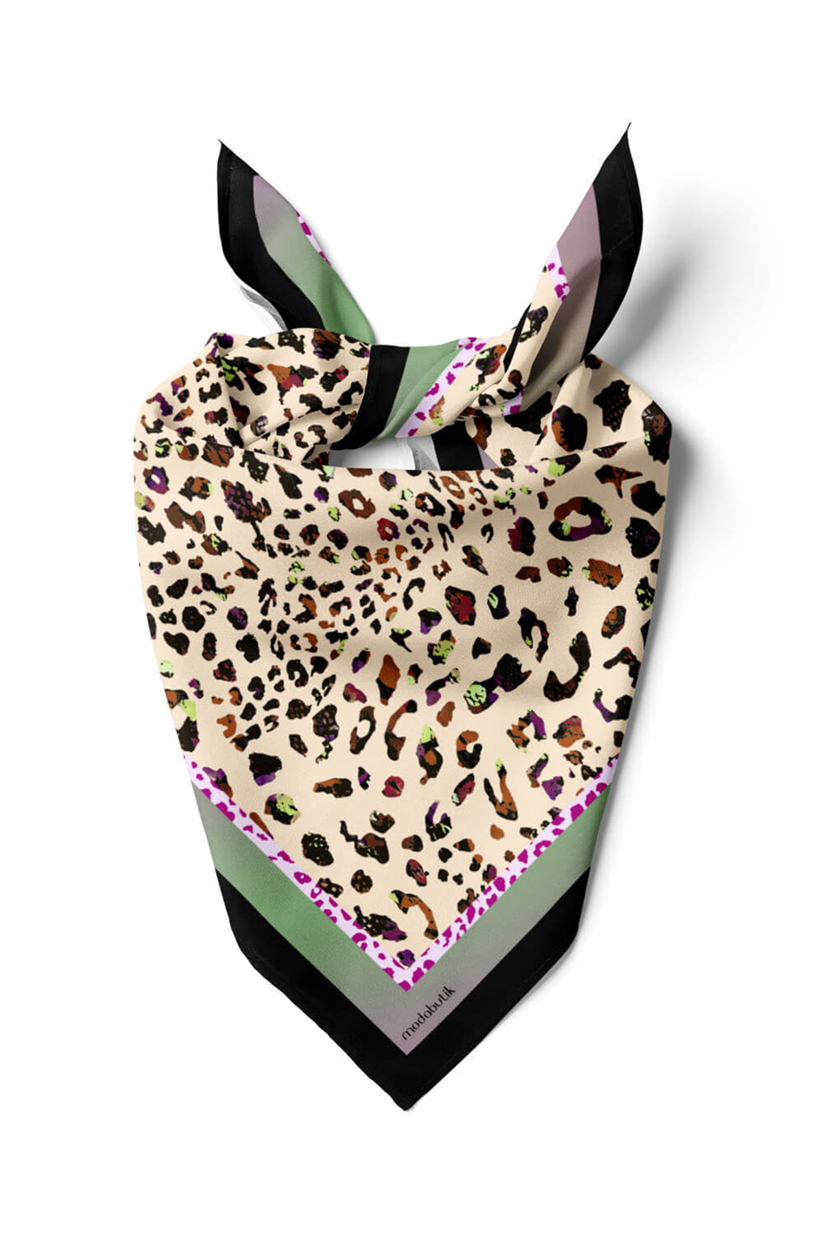 Kadın Krem Doğa Desenli 50x50 Bandana HYL DG01421-22
