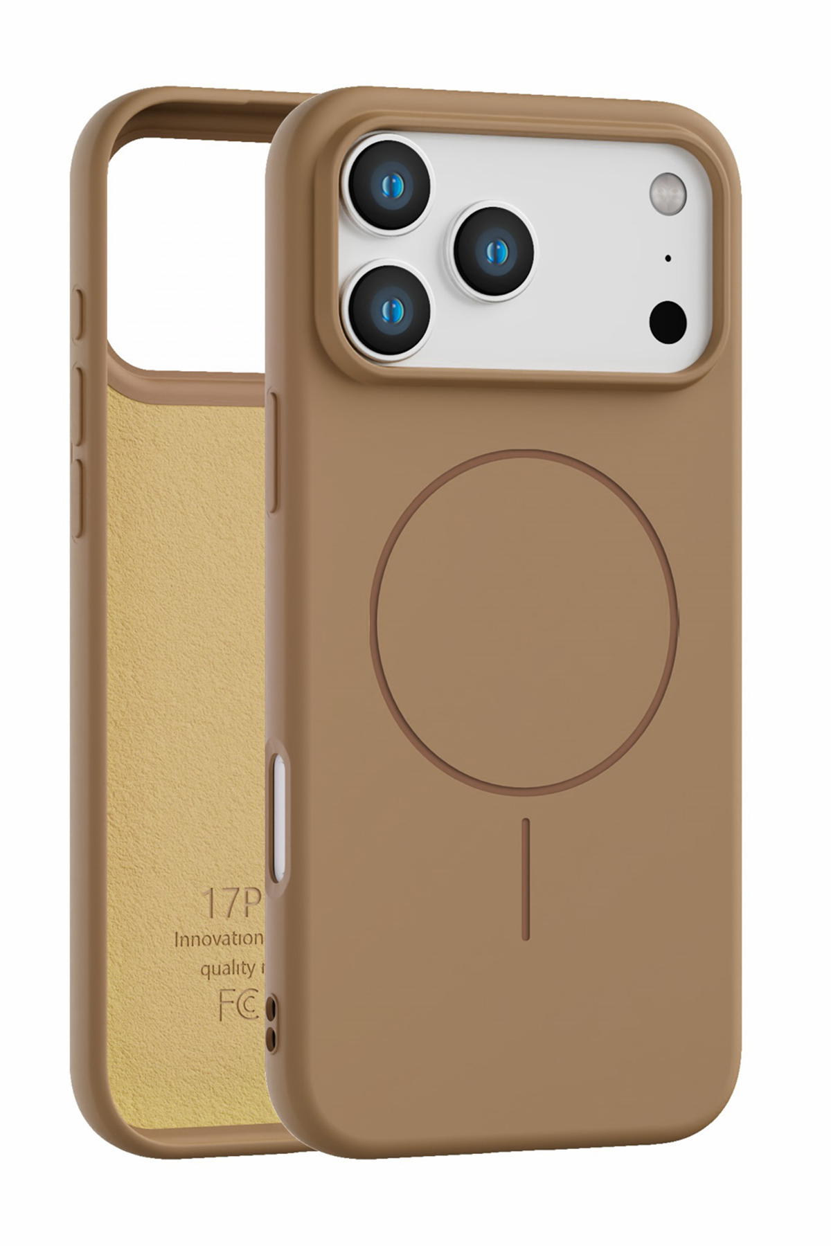 iPhone 17 Pro Max Uyumlu İçi Kadife Magsafe Wireless Şarj Özellikli Camel Renkli Telefon Kılıfı