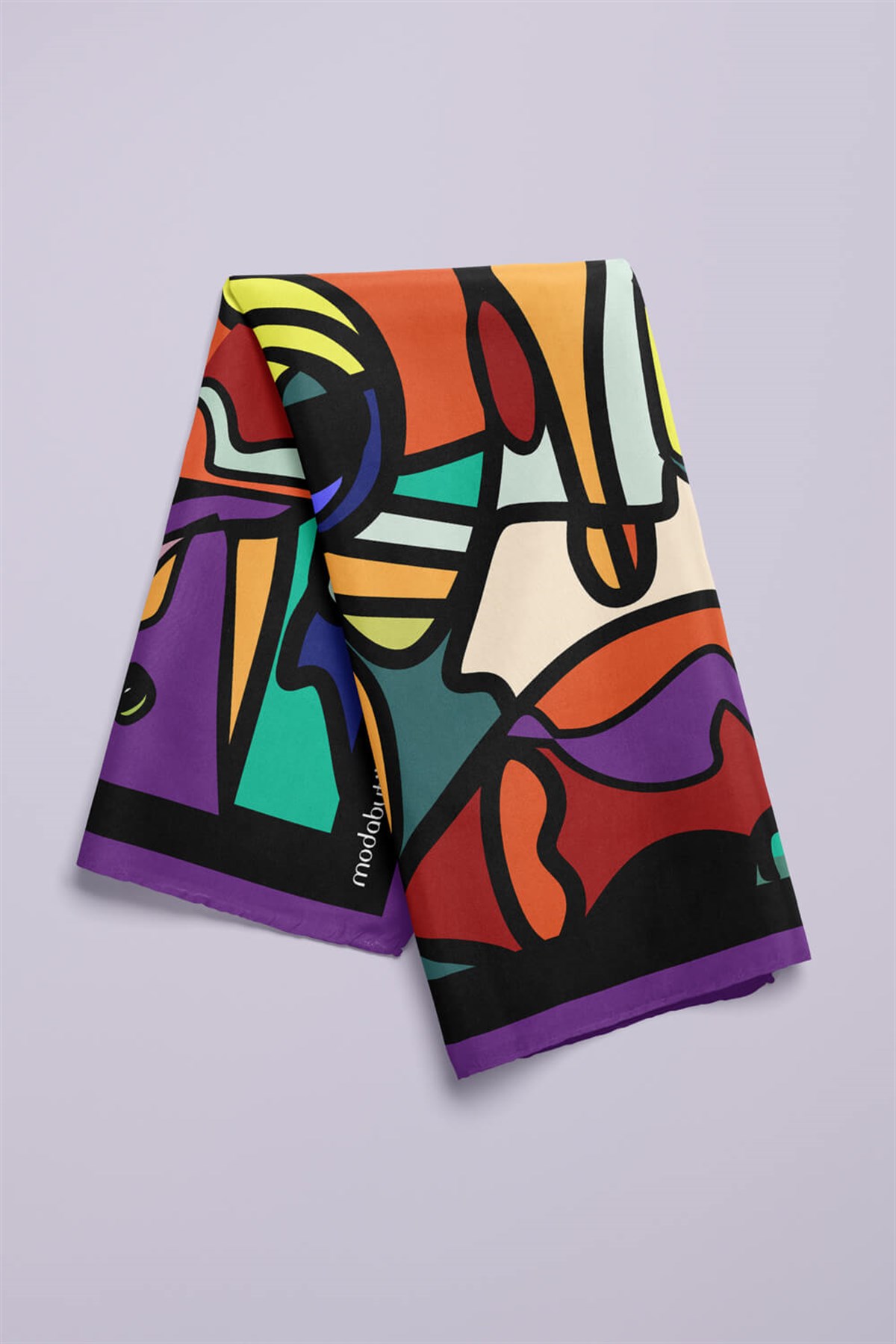 D90 Violla Kübizm Desenli Bandana
