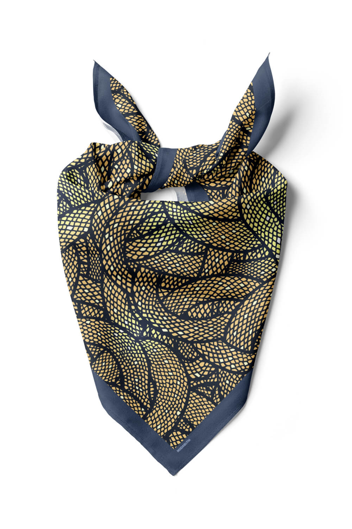 Y70 Kadın Halat Desenli Bandana 50x50 Sarı DG0340-22