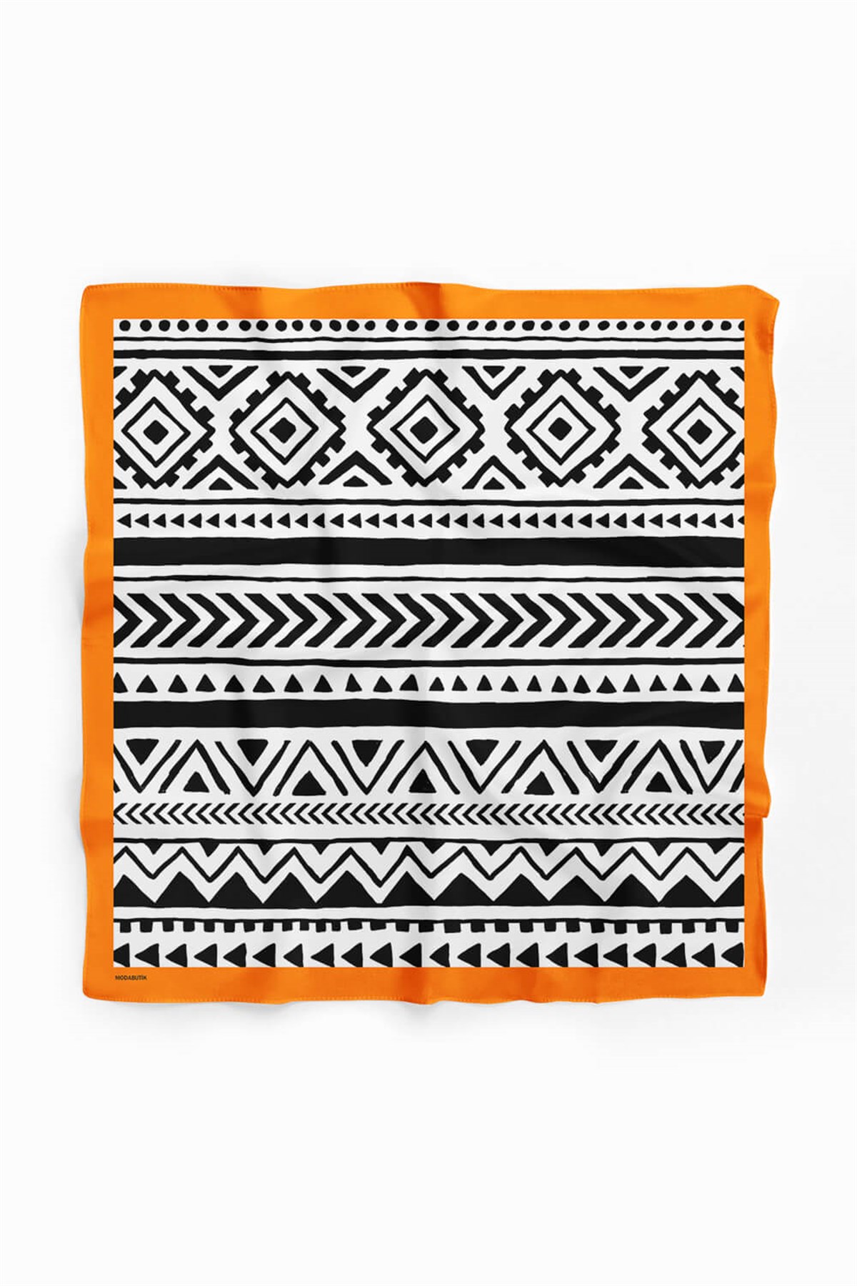 Violla B65 Kadın Egzotik Desenli Bandana 50x50 Siyah Beyaz DG0395-22