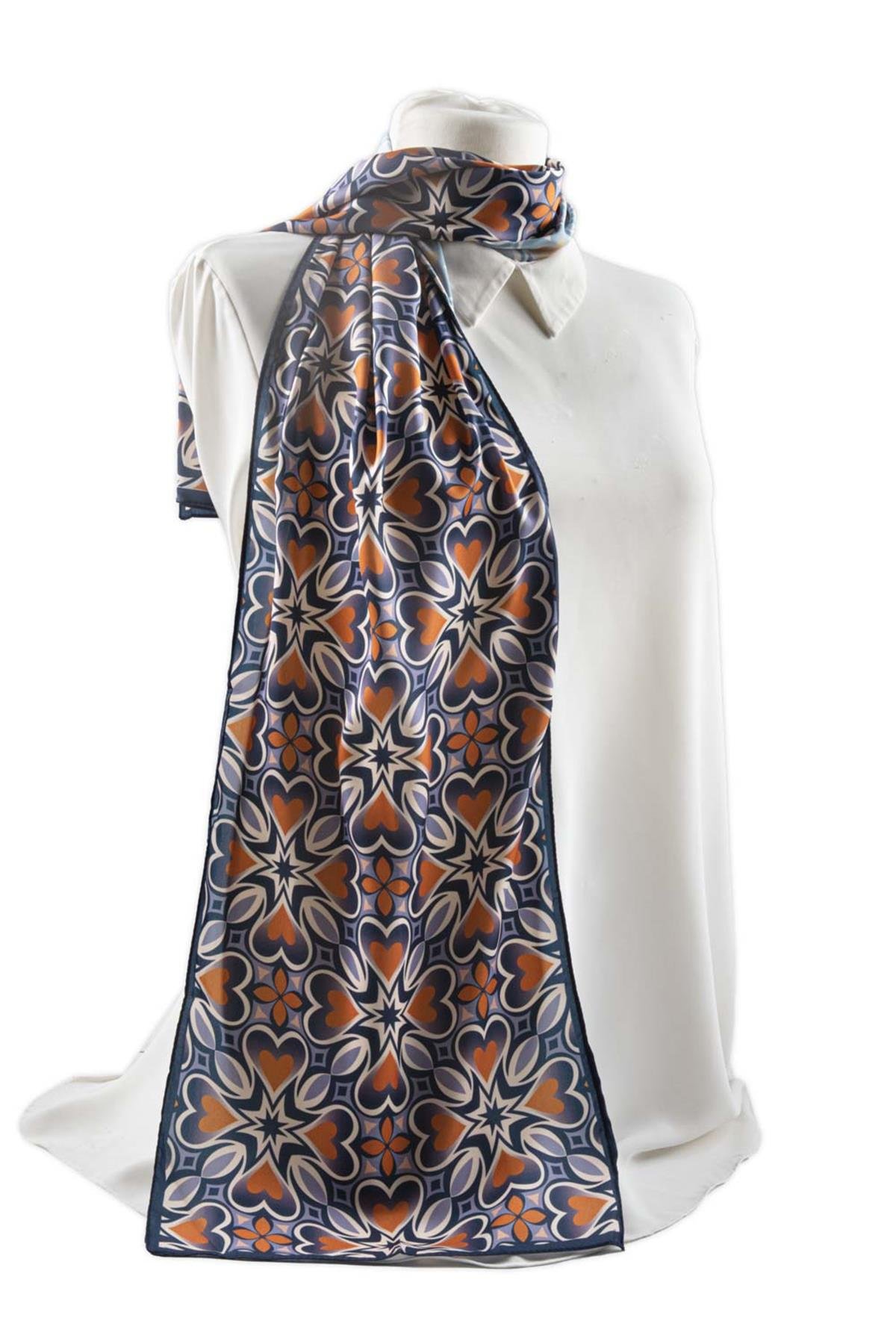 I12 Çiçek Desenli Fular 30x140