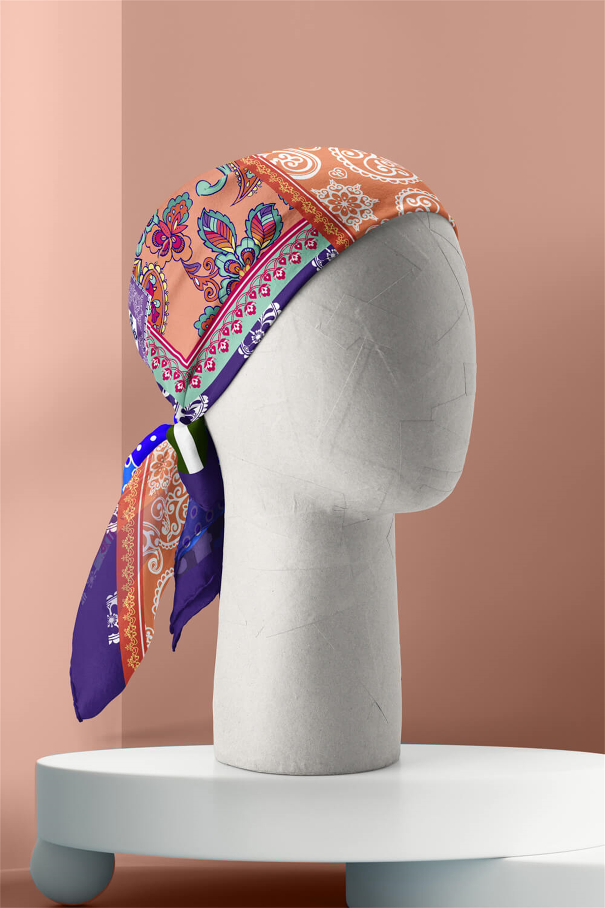 D84 ŞALI ETNİK BANDANA  DG12000
