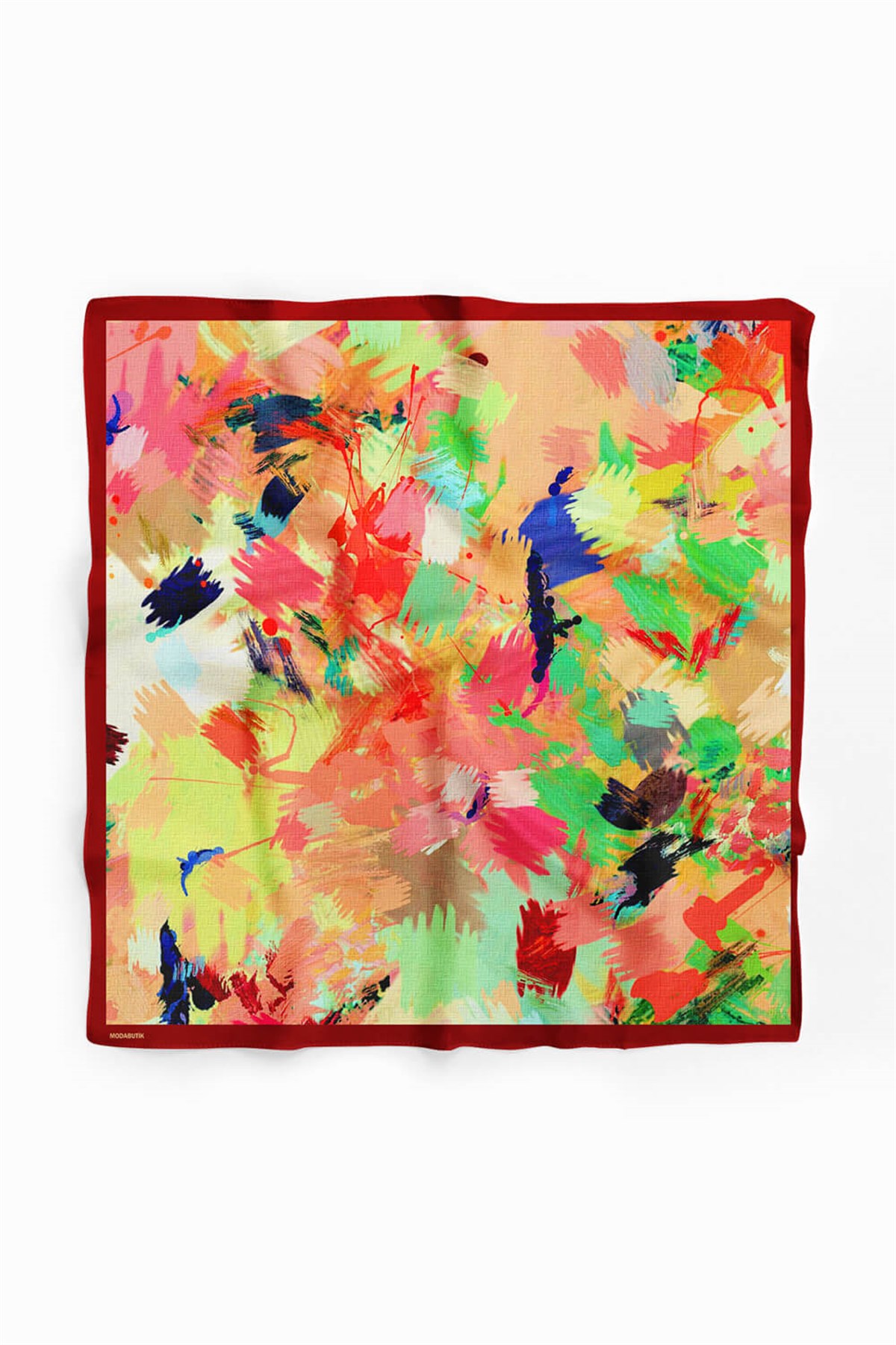 Violla D112 Kadın Sulu Boya Desenli Bandana 50x50 DG0490-22