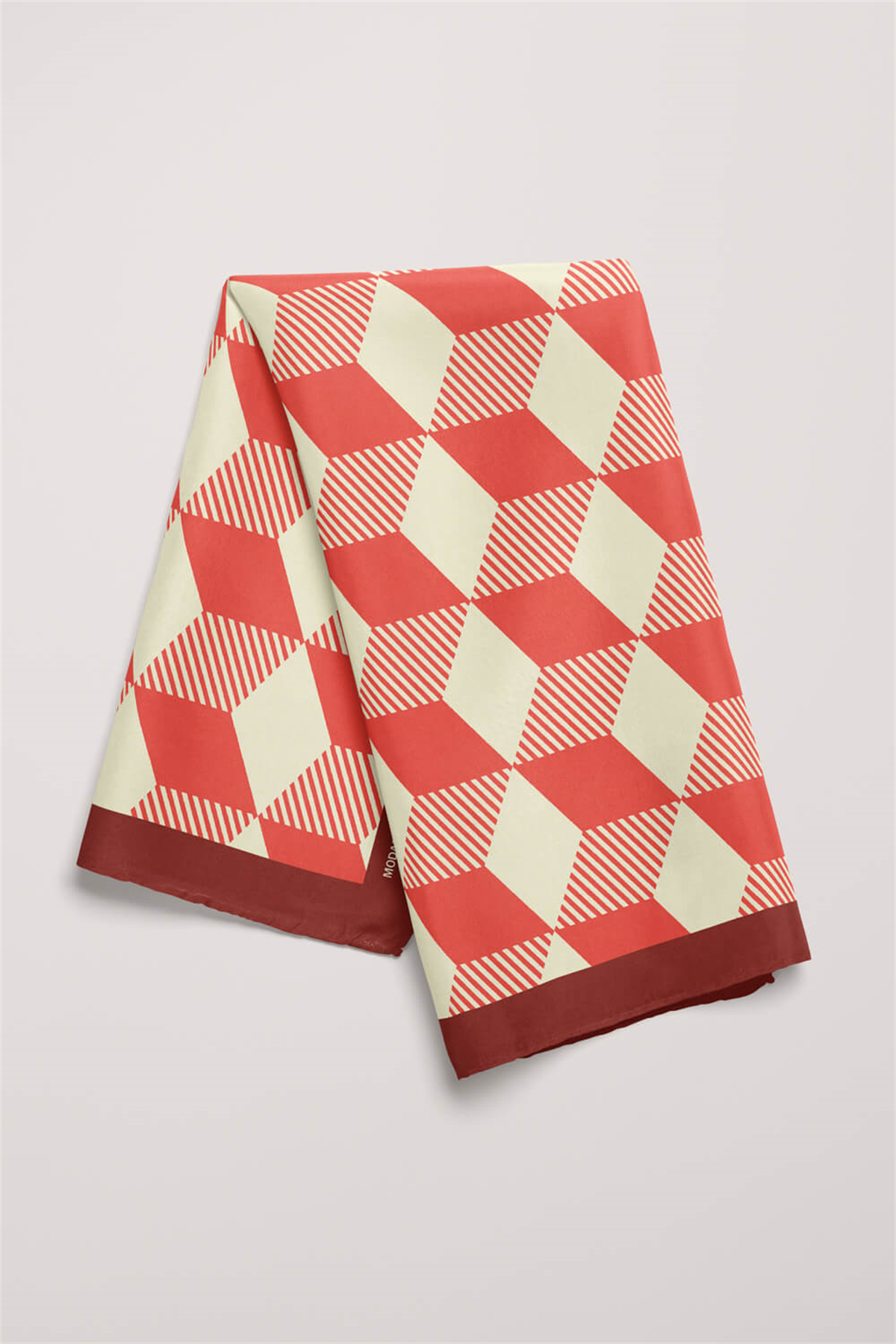 V44 Kadın Geometric Desenli Bandana 50x50 DG0123-22