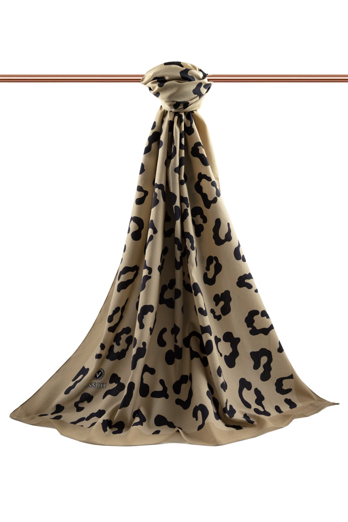 KREP LEOPAR DESENLİ HARDAL RENKLİ 75X195 KIRIŞMAZ ŞAL