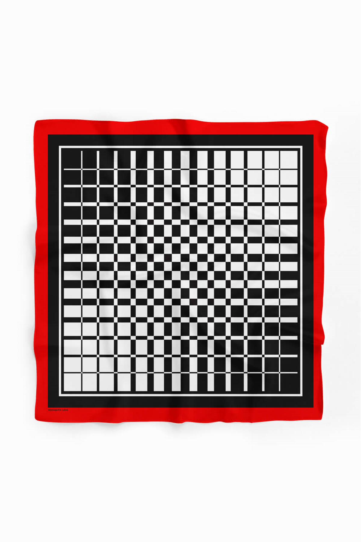 Z47 Kadın Siyah Beyaz Kare Desenli 50x50 Bandana