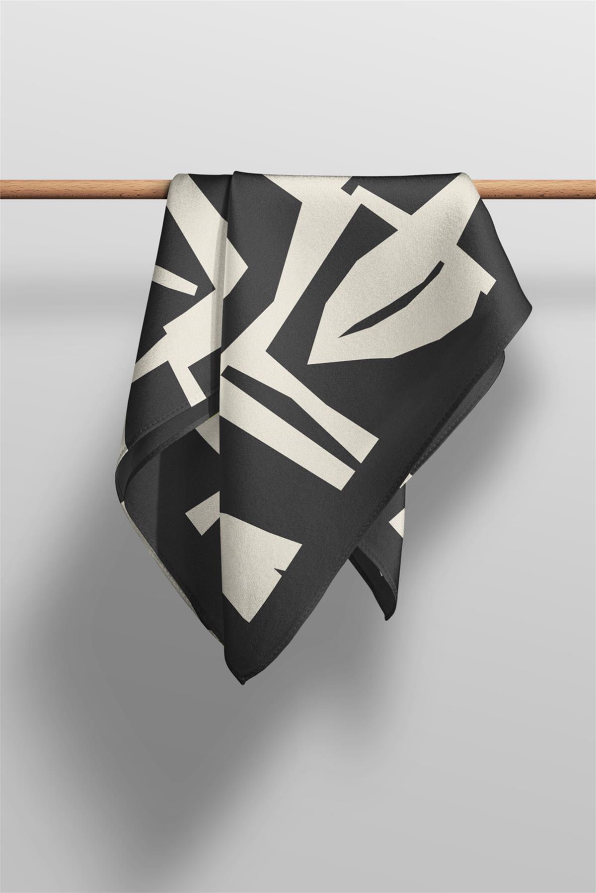 Geometrik Desenli Fular 30x140