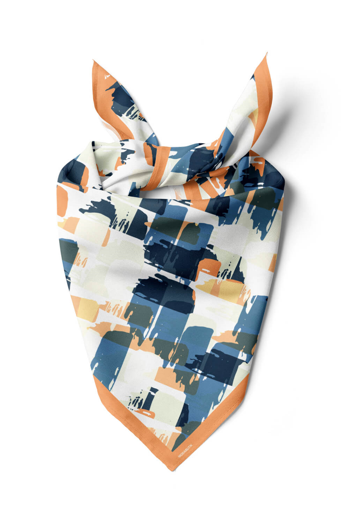 Y23 Kadın Sulu Boya Desenli Bandana 50x50 DG0398-22