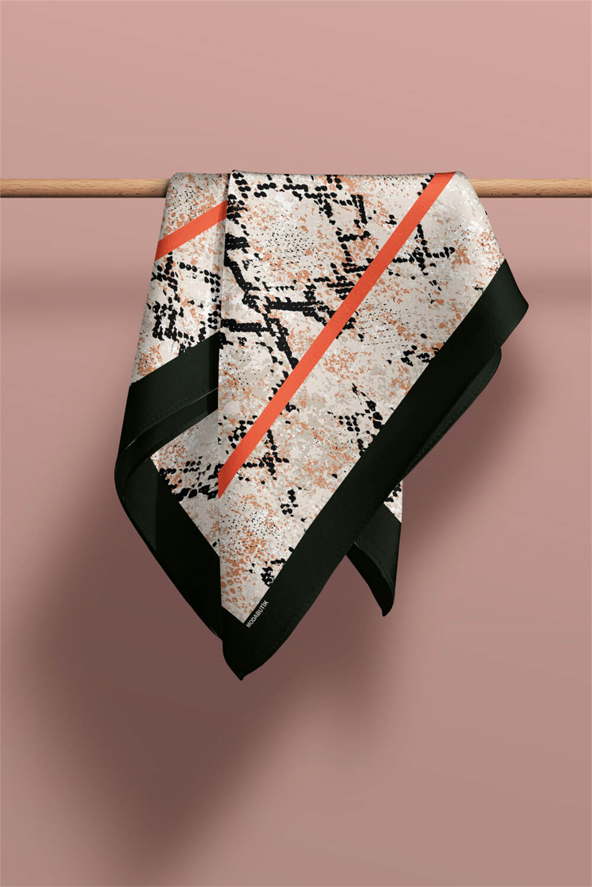 Z38 Kadın sarı mamba Desenli 50x50 Bandana HYL DG01617-22