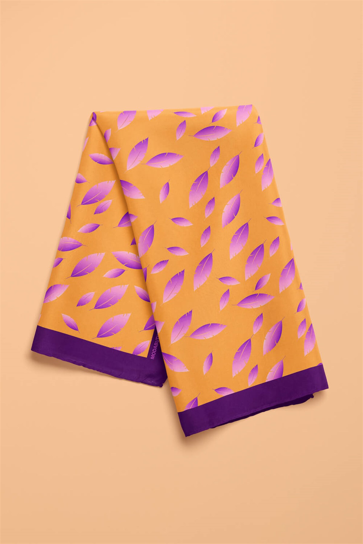 Violla Z39 Kadın Sarı Feathers Desenli 50x50 Bandana HYL DG0696-22