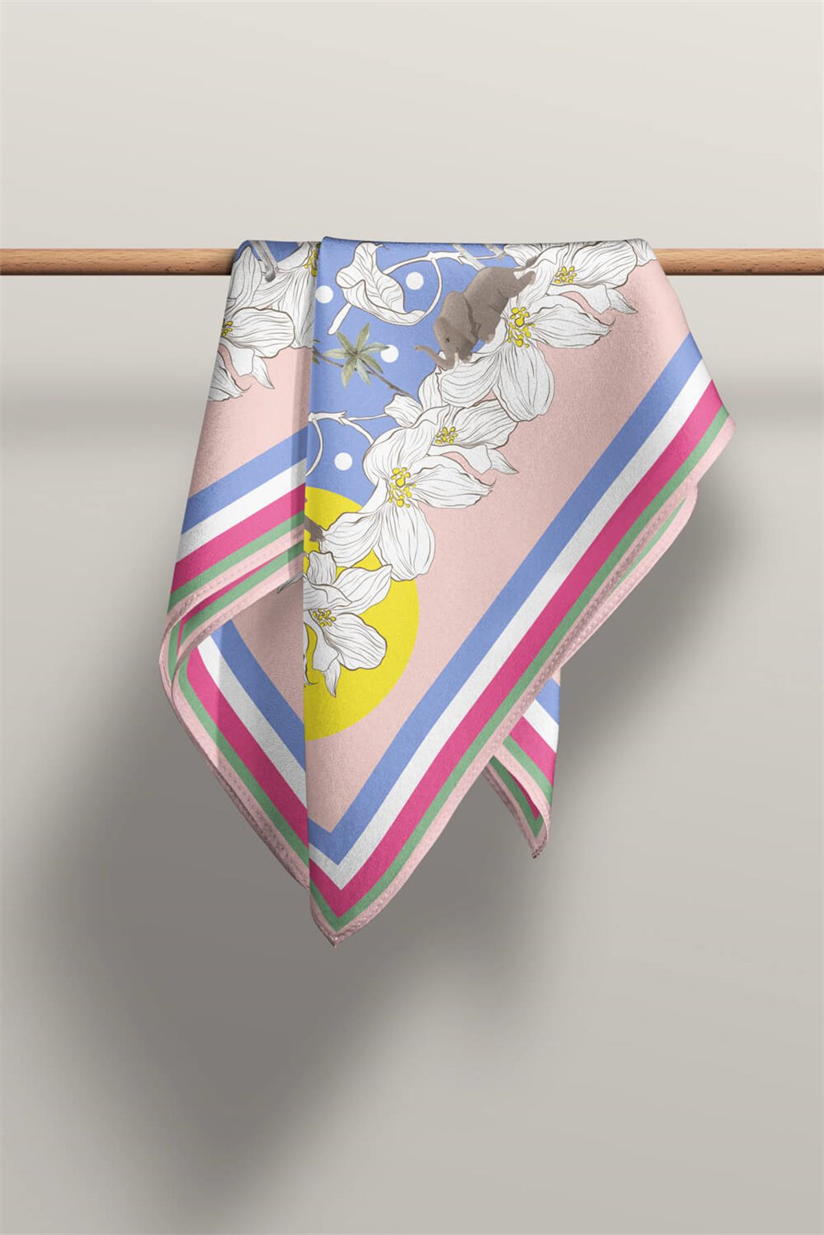 E68 SOYUT ABSTRACK ANIMAL TASARIM BANDANA DG12463