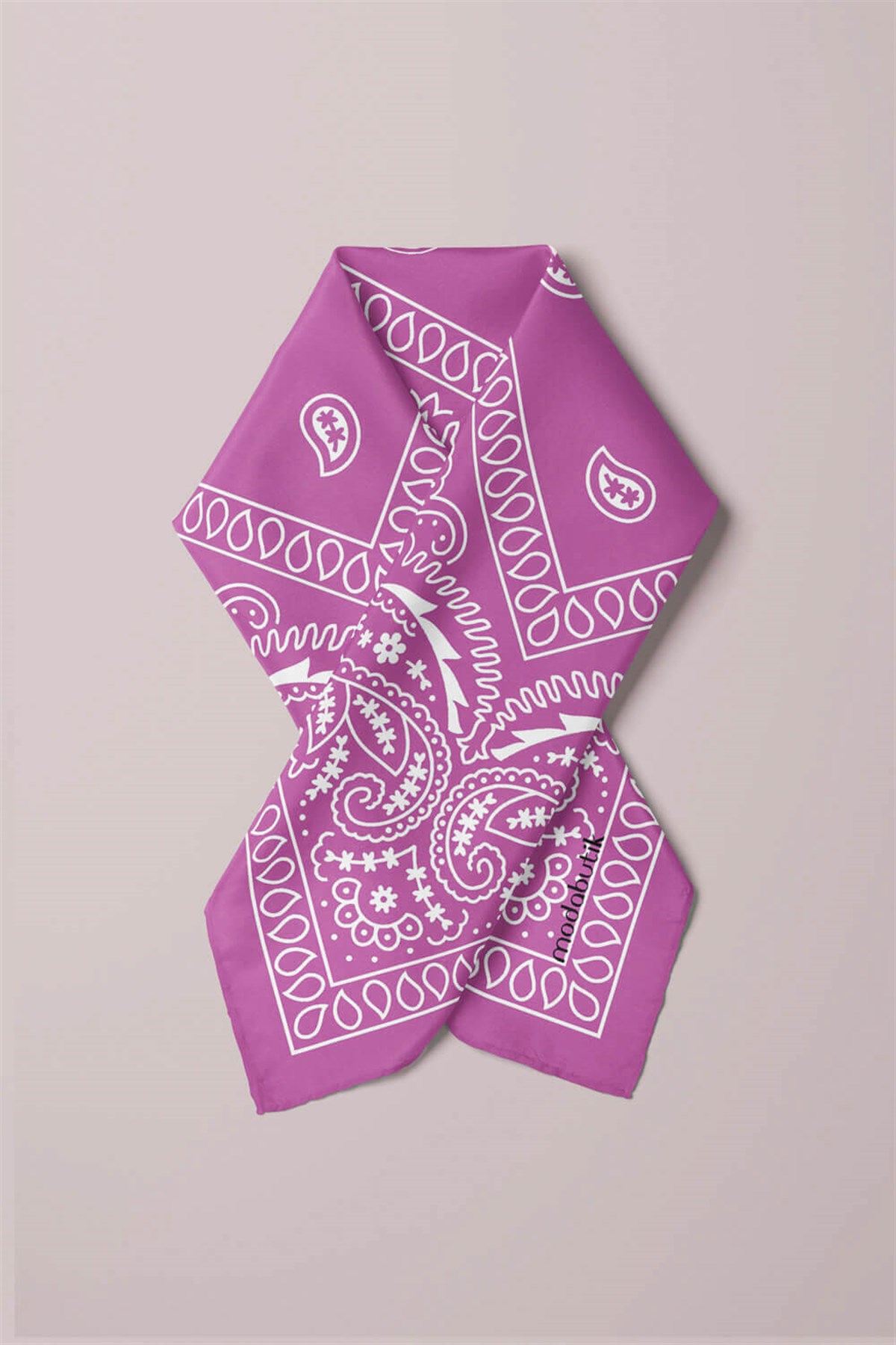 D81 Violla Şal Desenli Bandana