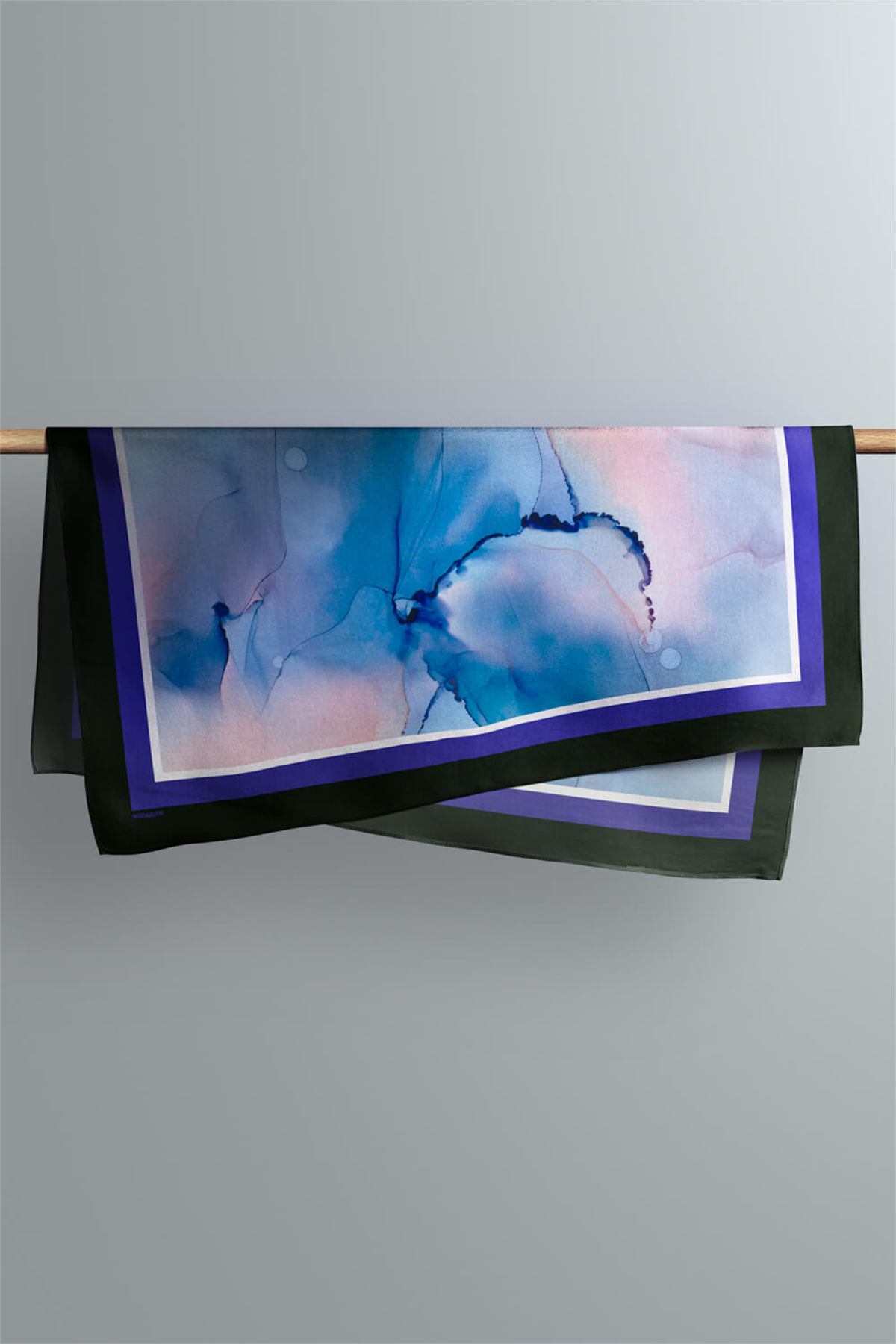 Y85 Kadın Pudra Mavi Batik Desenli 50x50 Bandana HYL DG01659-22