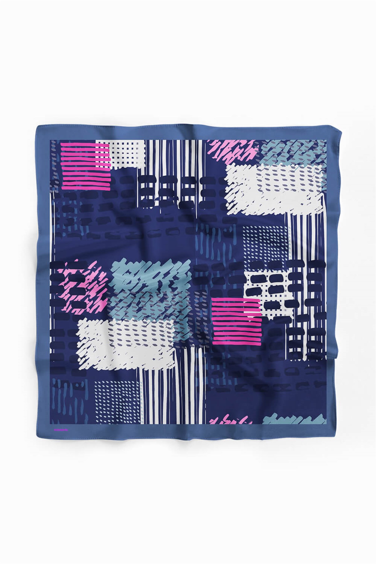 Violla V17 Kadın Egzotik Desenli Bandana 50x50 Mavi DG0448-22