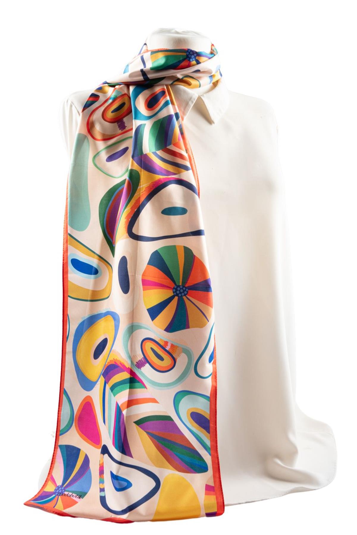 I85 Modabutik Geometrik Desenli Kadın Fular