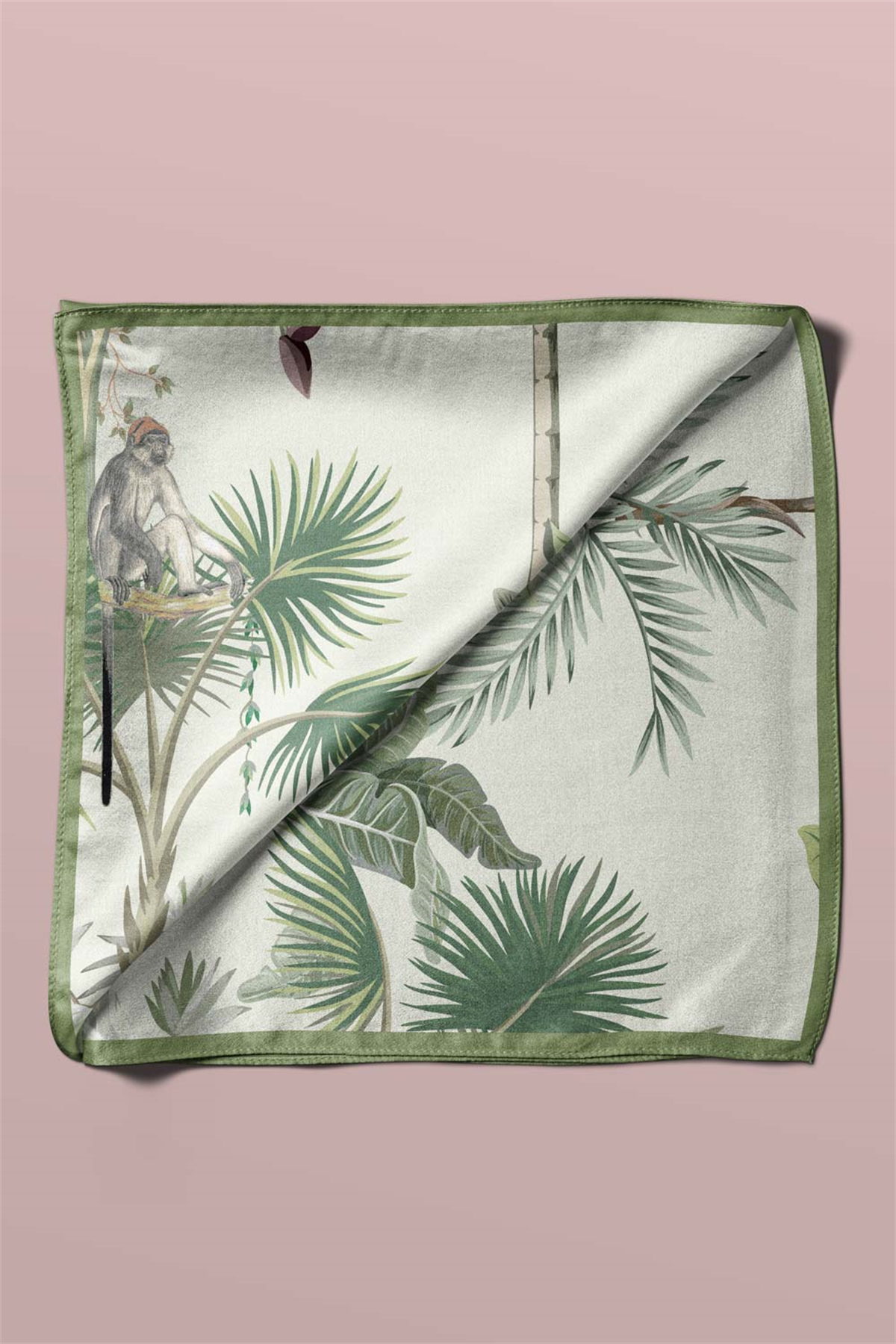 %100 İPEK FİL DESENLİ KADIN BANDANA 50X50