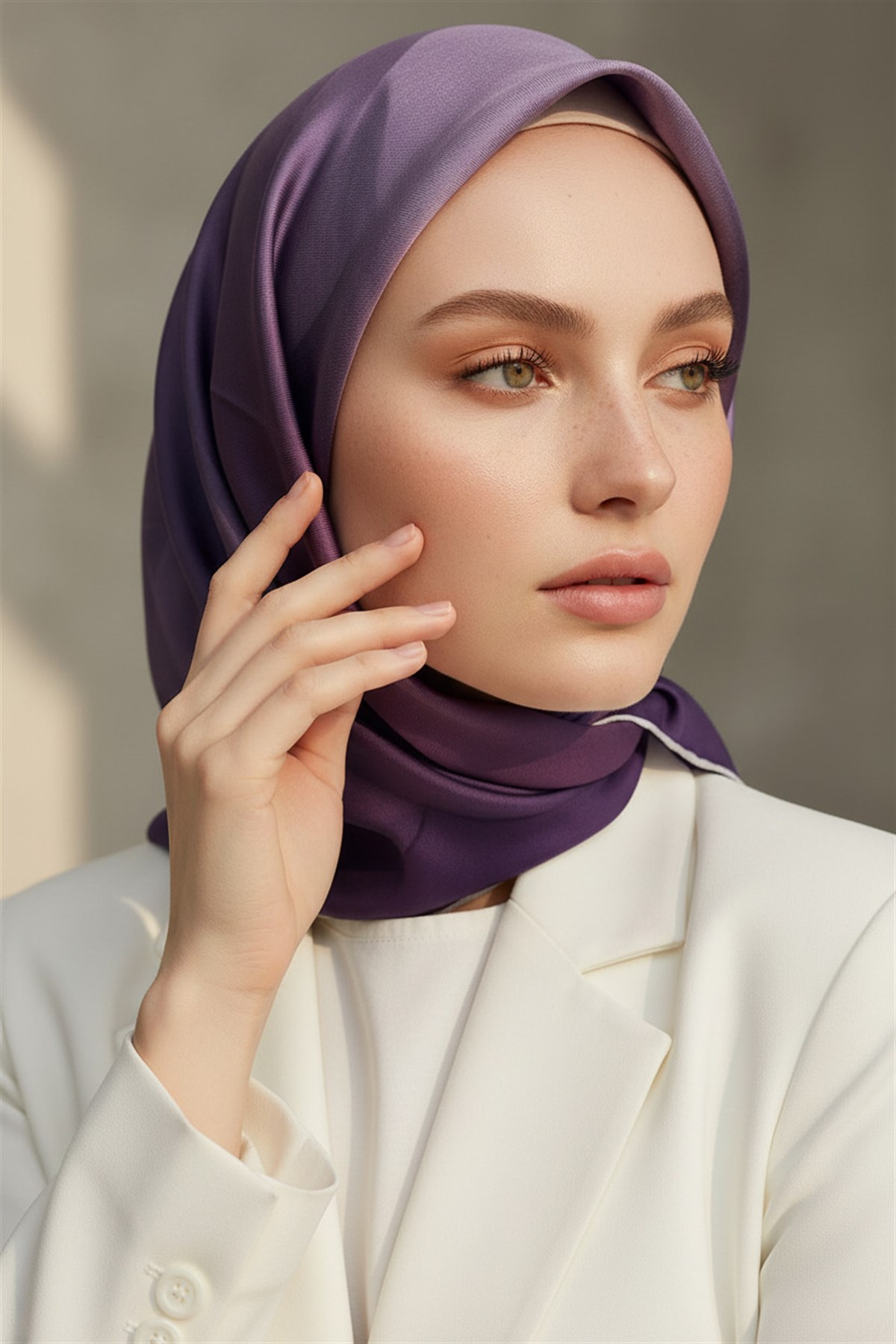 %100 Twill İpek Gül Desenli Gül Kurusu - Mürdüm Renkli 90x90 Eşarp Dikim Şekli : El Dikişi