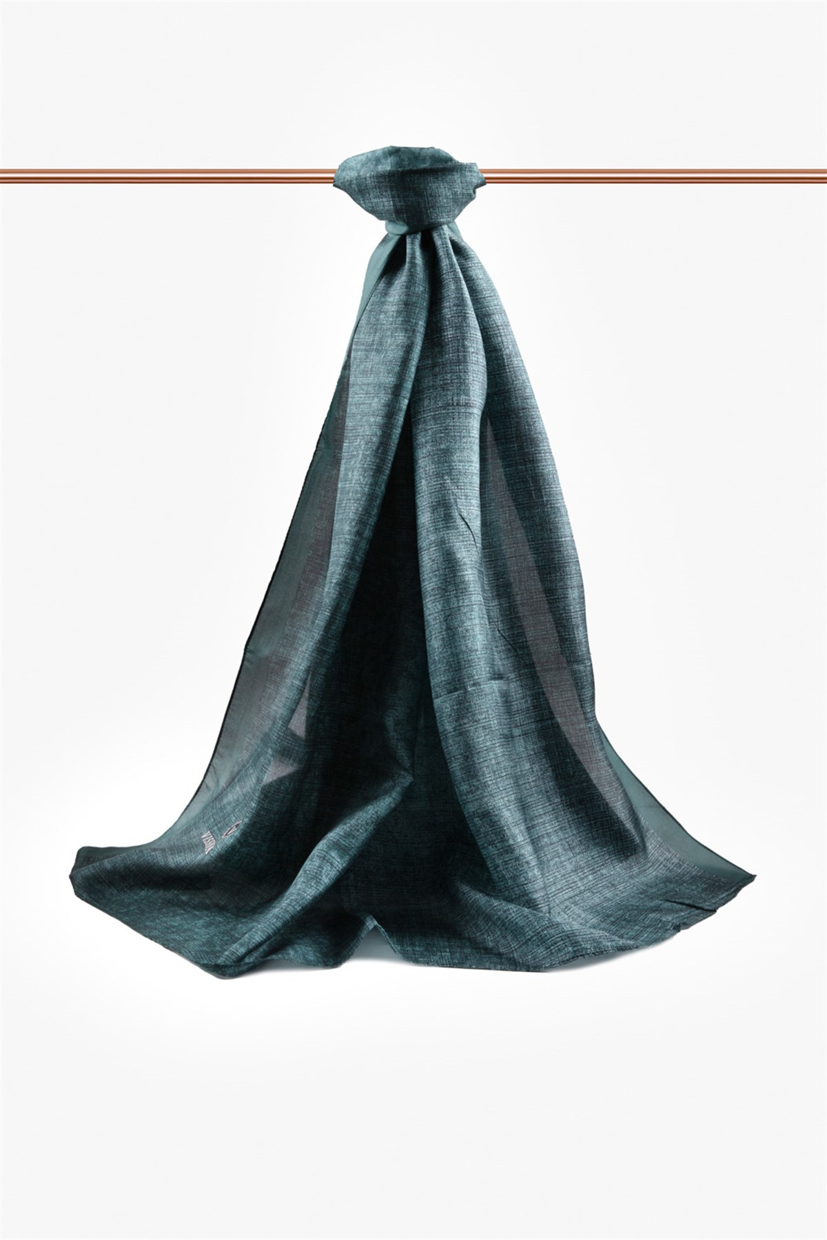 % 100 İpek Damask Desenli Mint Yeşili Renkli 90x210 Şal