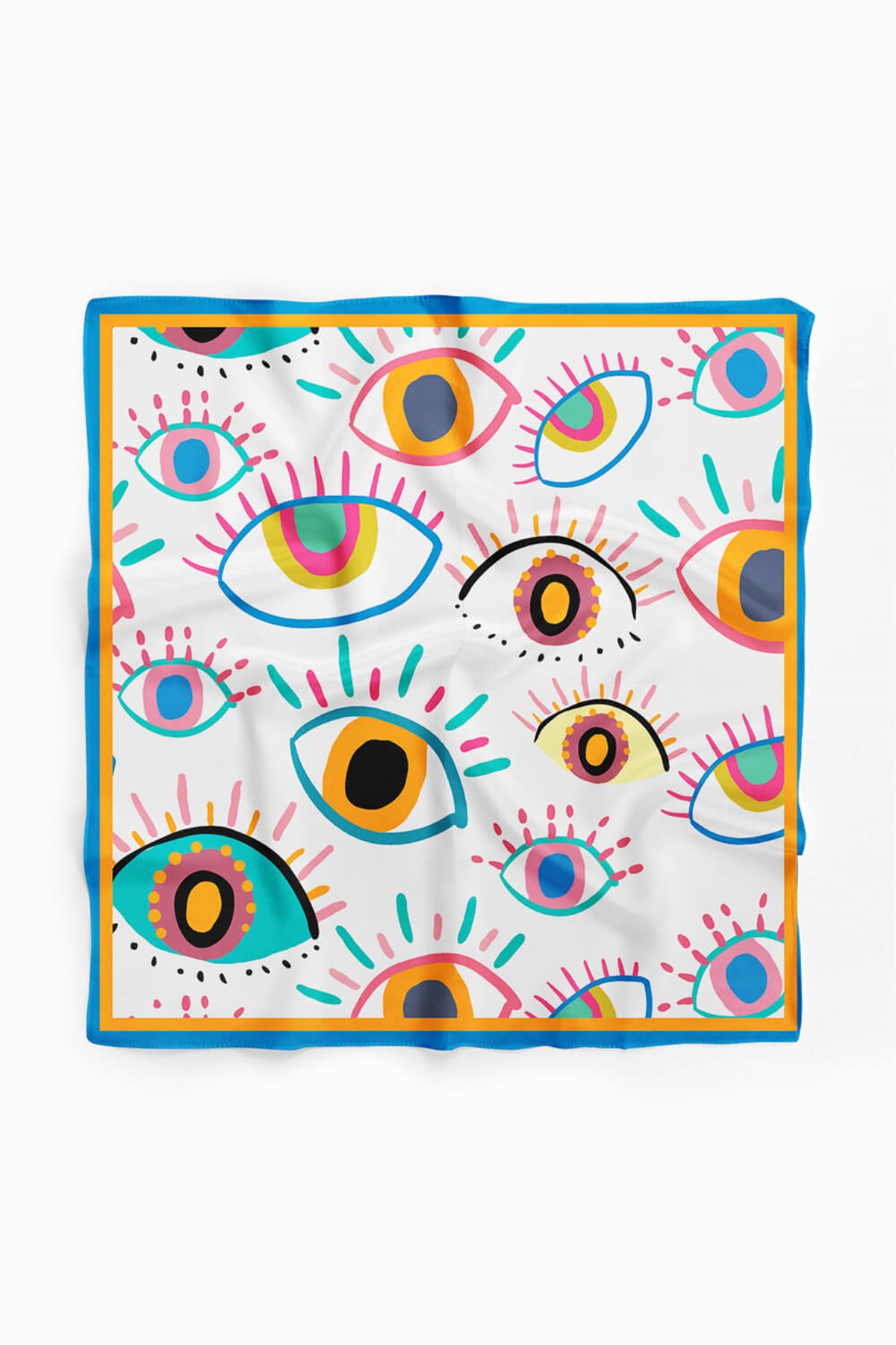 Vissona Göz Desenli %100  İpek Bandana 55x55