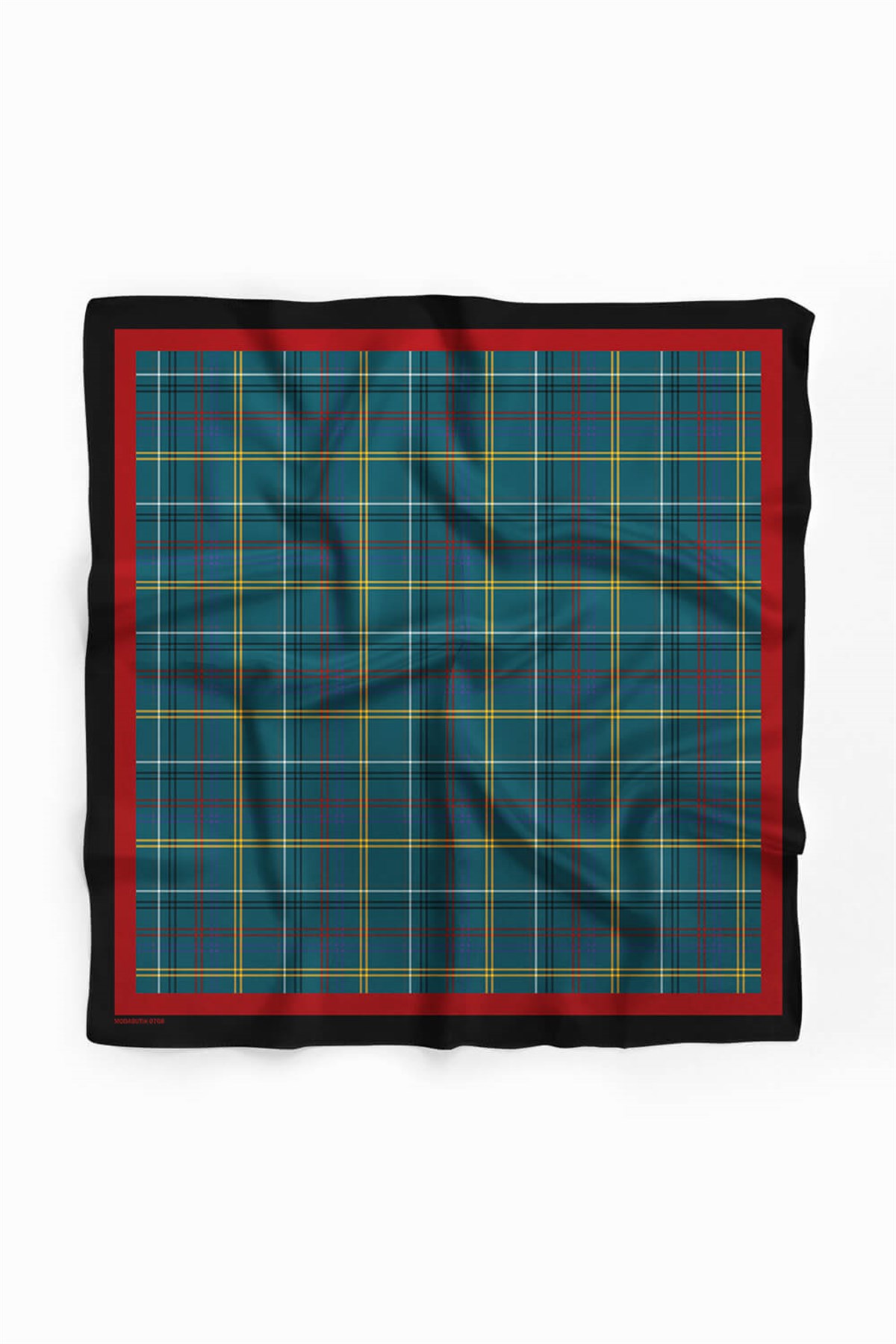 Violla E59  Kadın Petrol Ekose Desenli 50x50 Bandana HYL DG0708-22