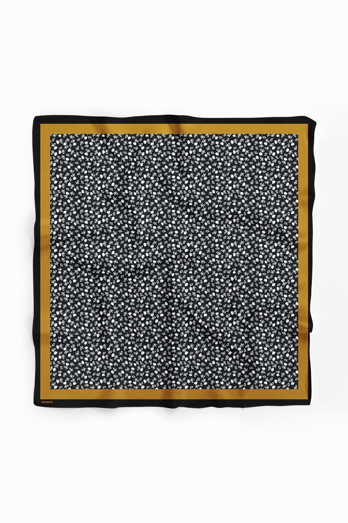 Kadın Siyah Beyaz Geometrik Desenli 50x50 Bandana HYL DG01532-22