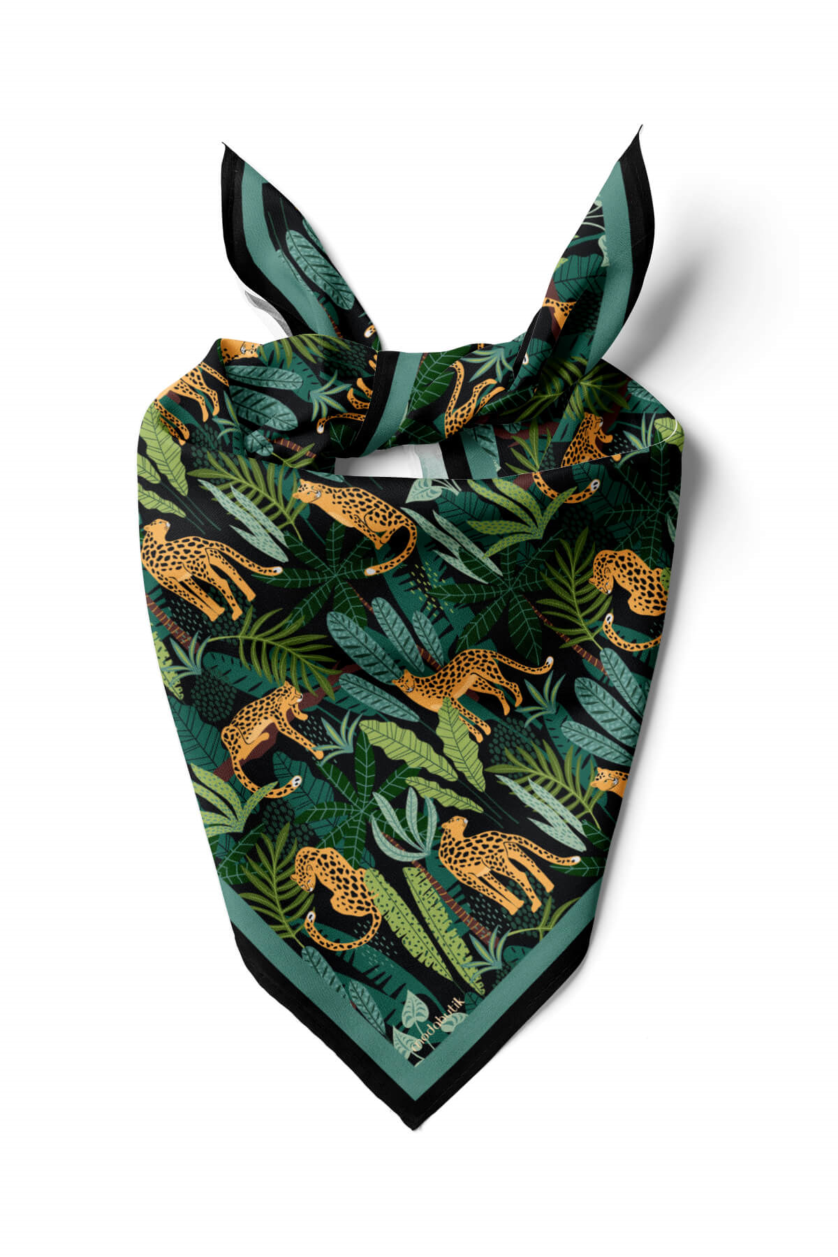 Modabutik Tropik Leopar Desenli Bandana A1