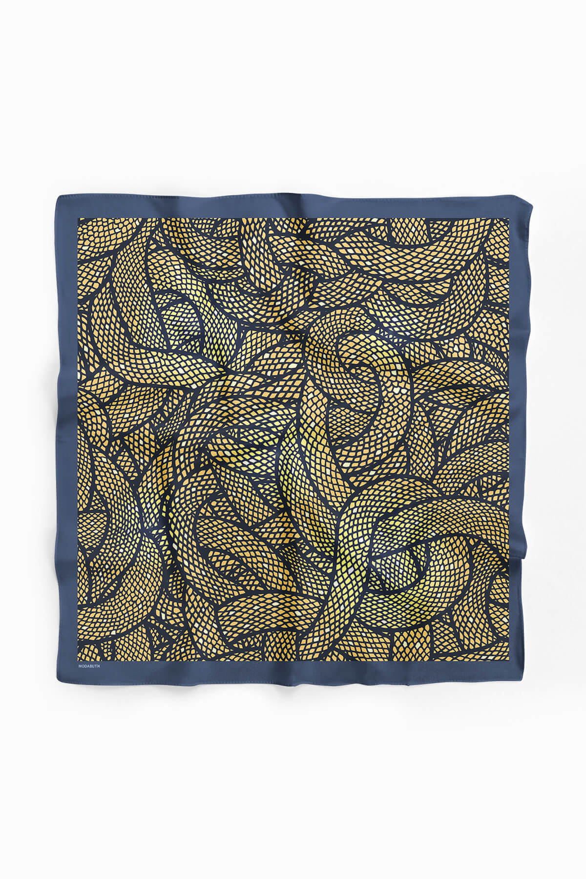 Y70 Kadın Halat Desenli Bandana 50x50 Sarı DG0340-22