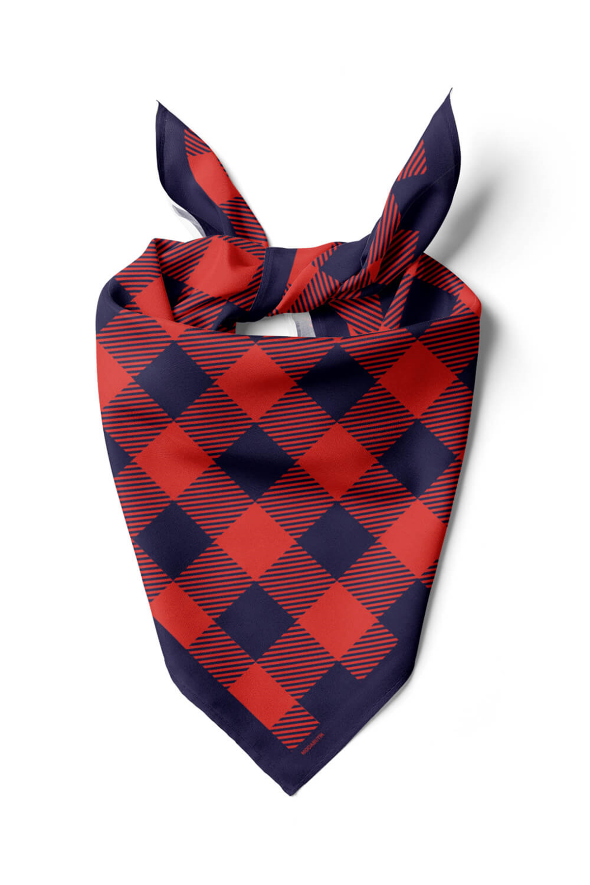 D95 Kadın Ekose Desenli Bandana 50x50 DG0172-22