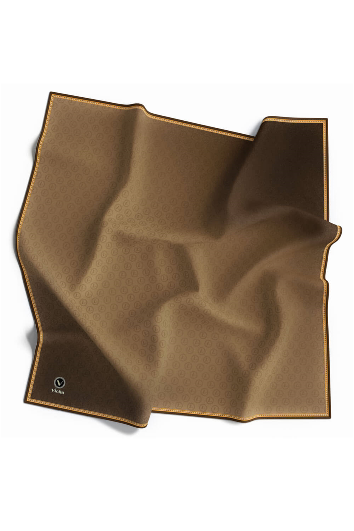 Twill Degradeli Bej Renkli 90x90 Eşarp (İpek İçermez)