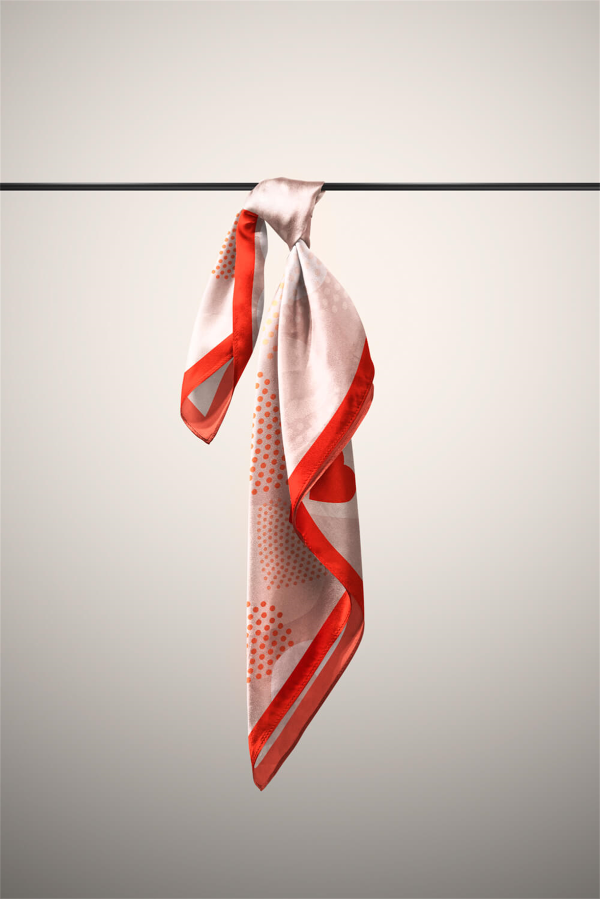 Z20 Kadın Kalp Desenli Bandana 50x50 Pembe DG0266-22